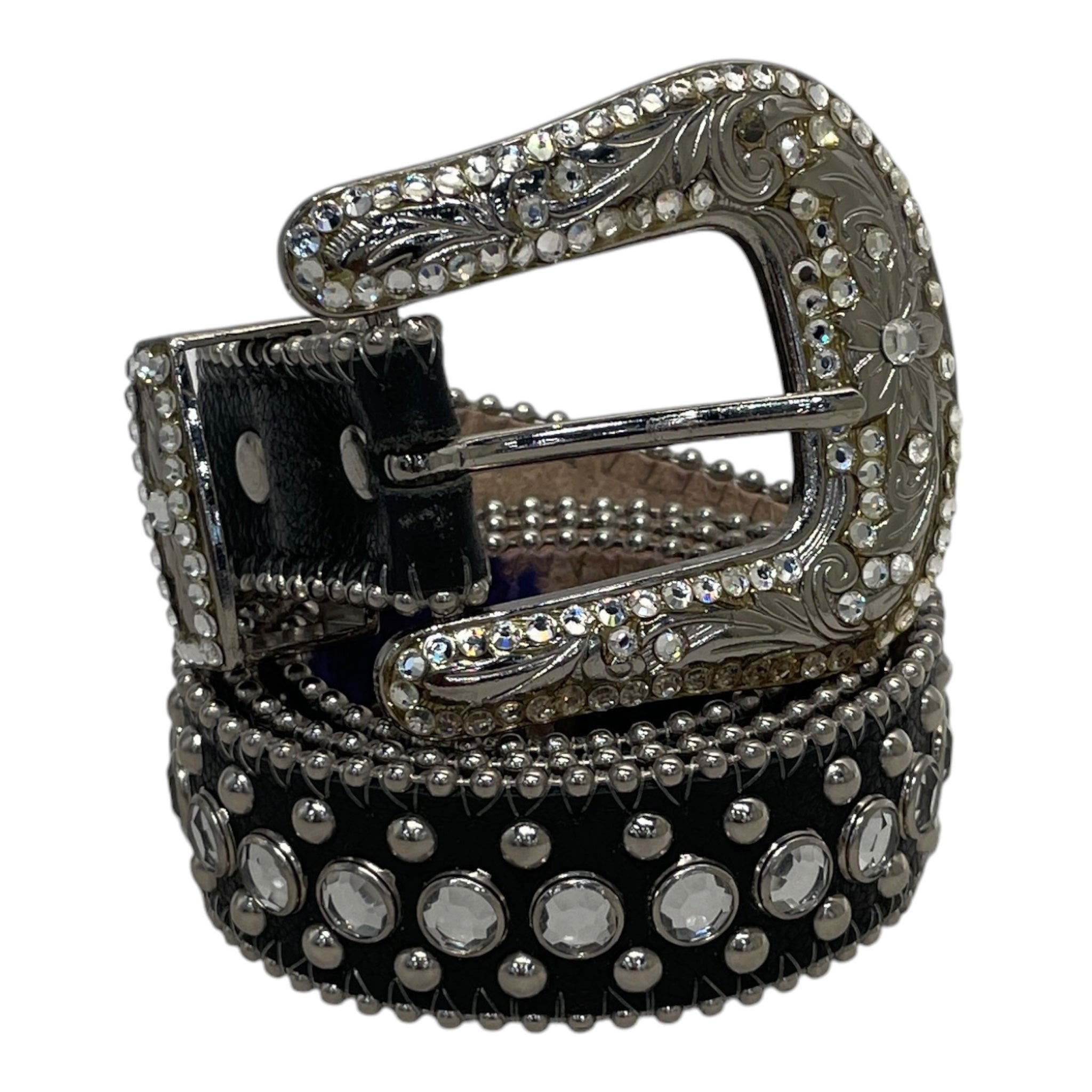 b.b.simon/Belt/Leather/SLV/Vintage Rhinestones Belt view 3