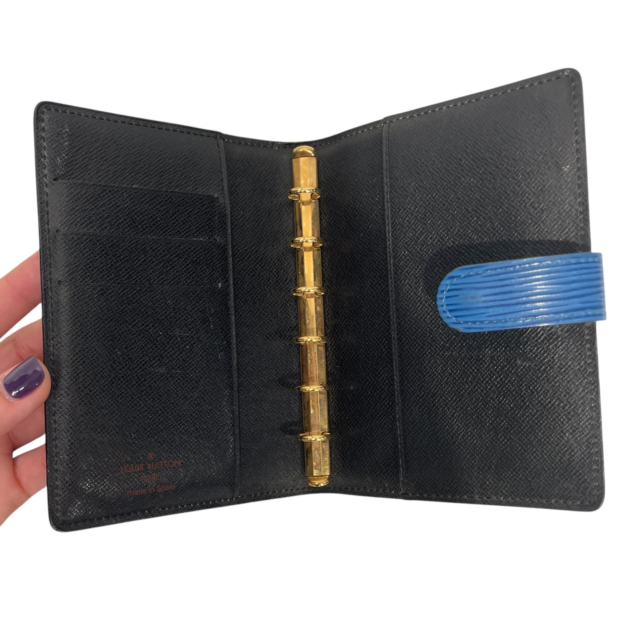 LOUIS VUITTON/Bifold Wallet/Leather/BLU/EPI AGENDA COVER view 3