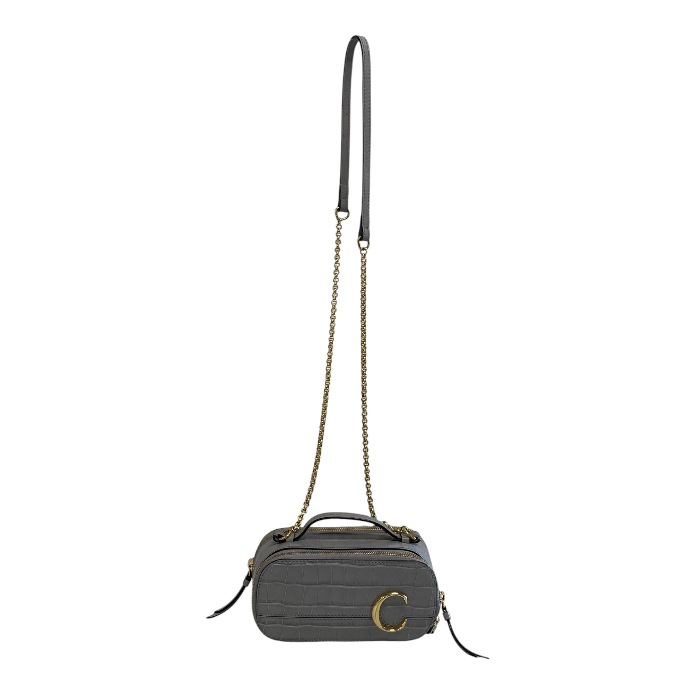 Chloe/Hand Bag/Leather/GRY/XRTQCVB/CROCODILE/GOLD "C" view 1