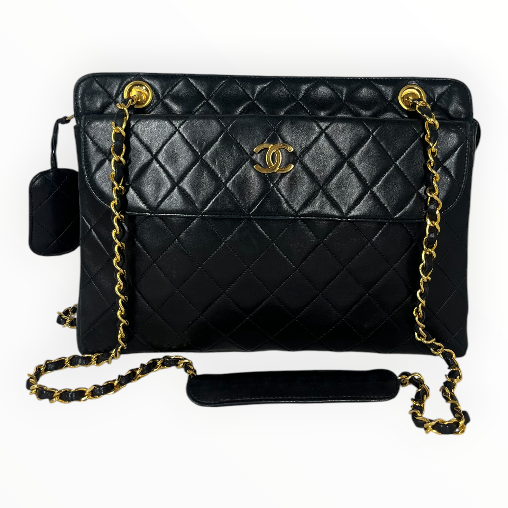 CHANEL/Bag/Leather/BLK/Quilted Lambskin Tote view 1