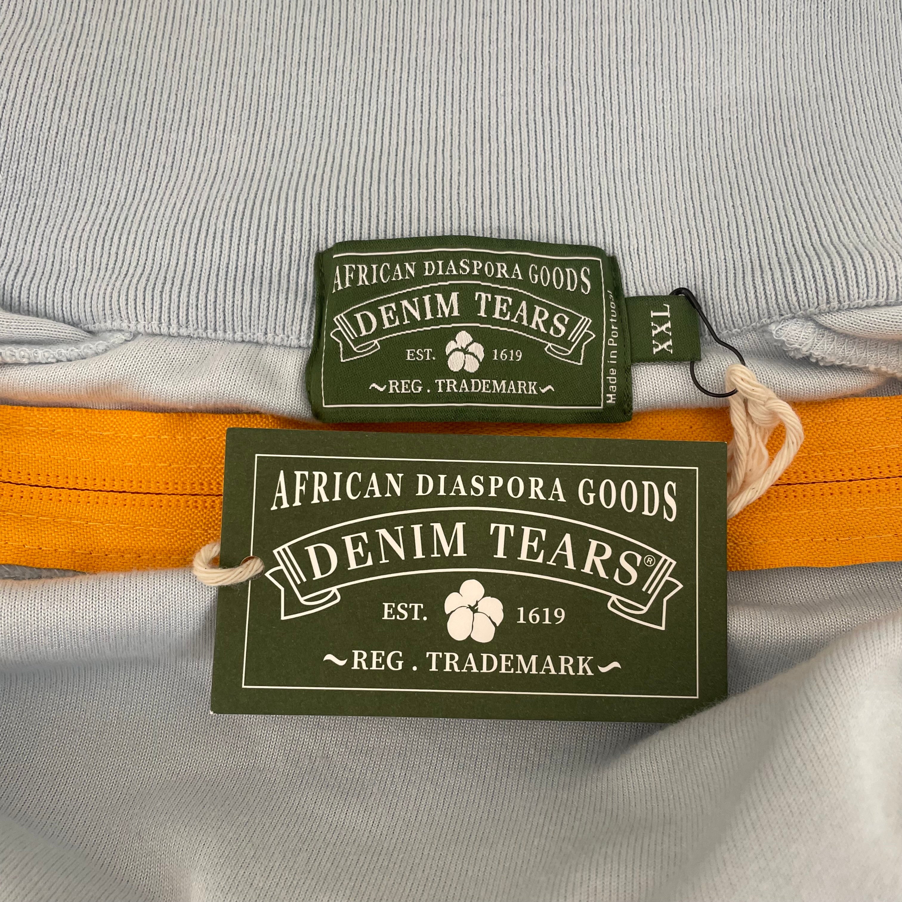 DENIM TEARS/Fleece Jkt/XXL/Velour/BLU/Graphic/ZIPPER DOWN SLEEVES BACK LOGO view 3