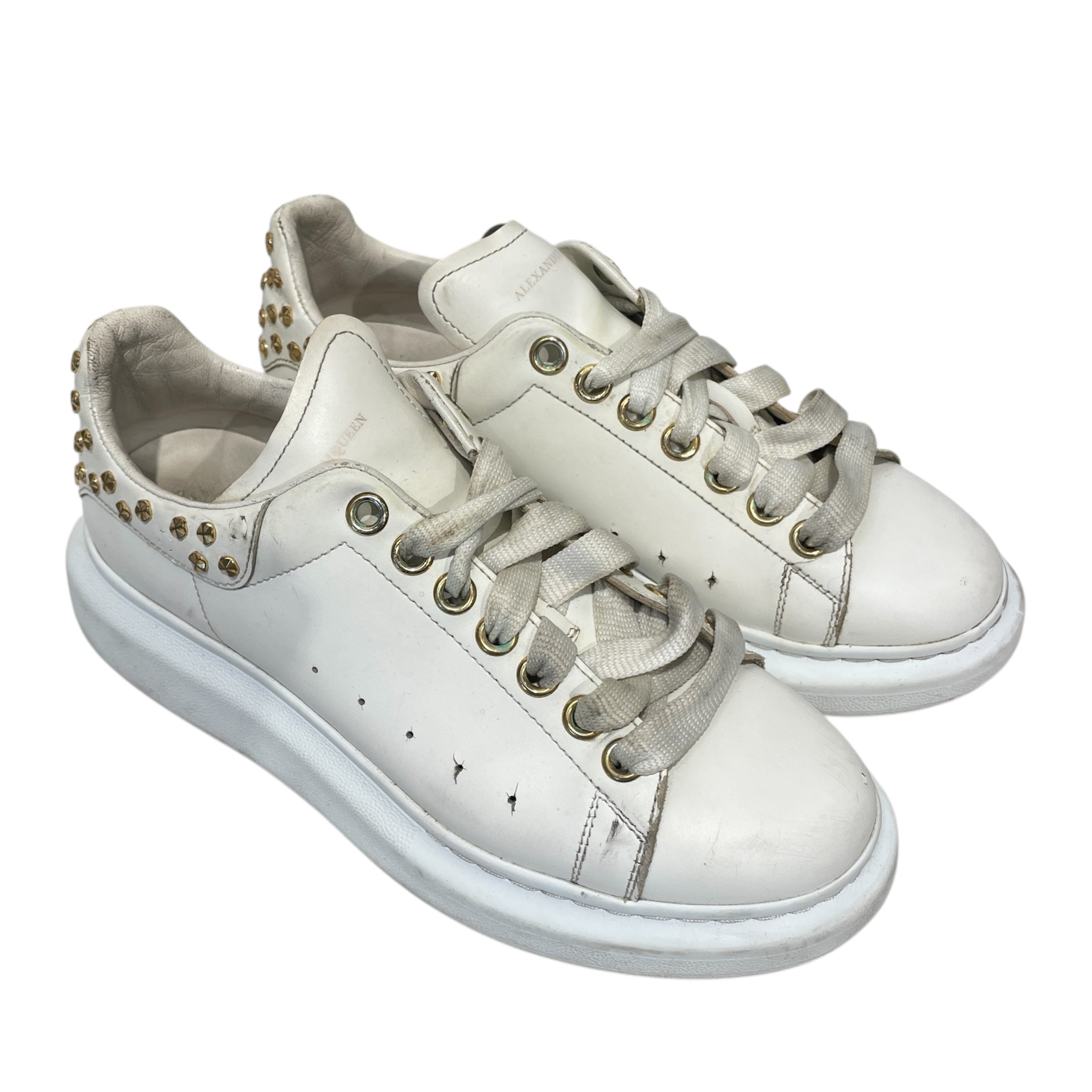 Alexander McQueen/Low-Sneakers/EU 39/Leather/WHT/MISSING STUDS view 1