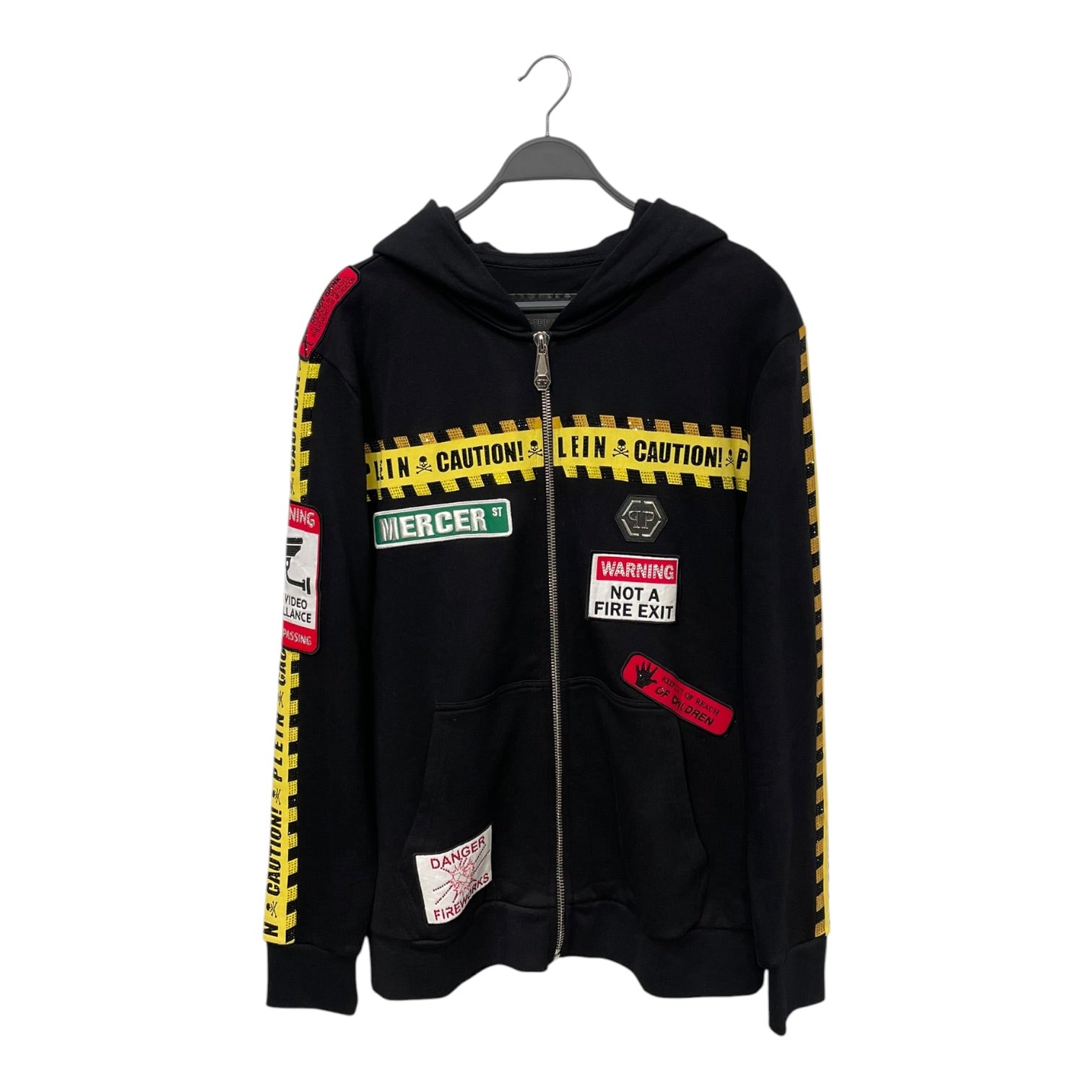 PHILIPP PLEIN/Zip Up Hoodie/XXL/Graphic/Cotton/BLK/ view 1