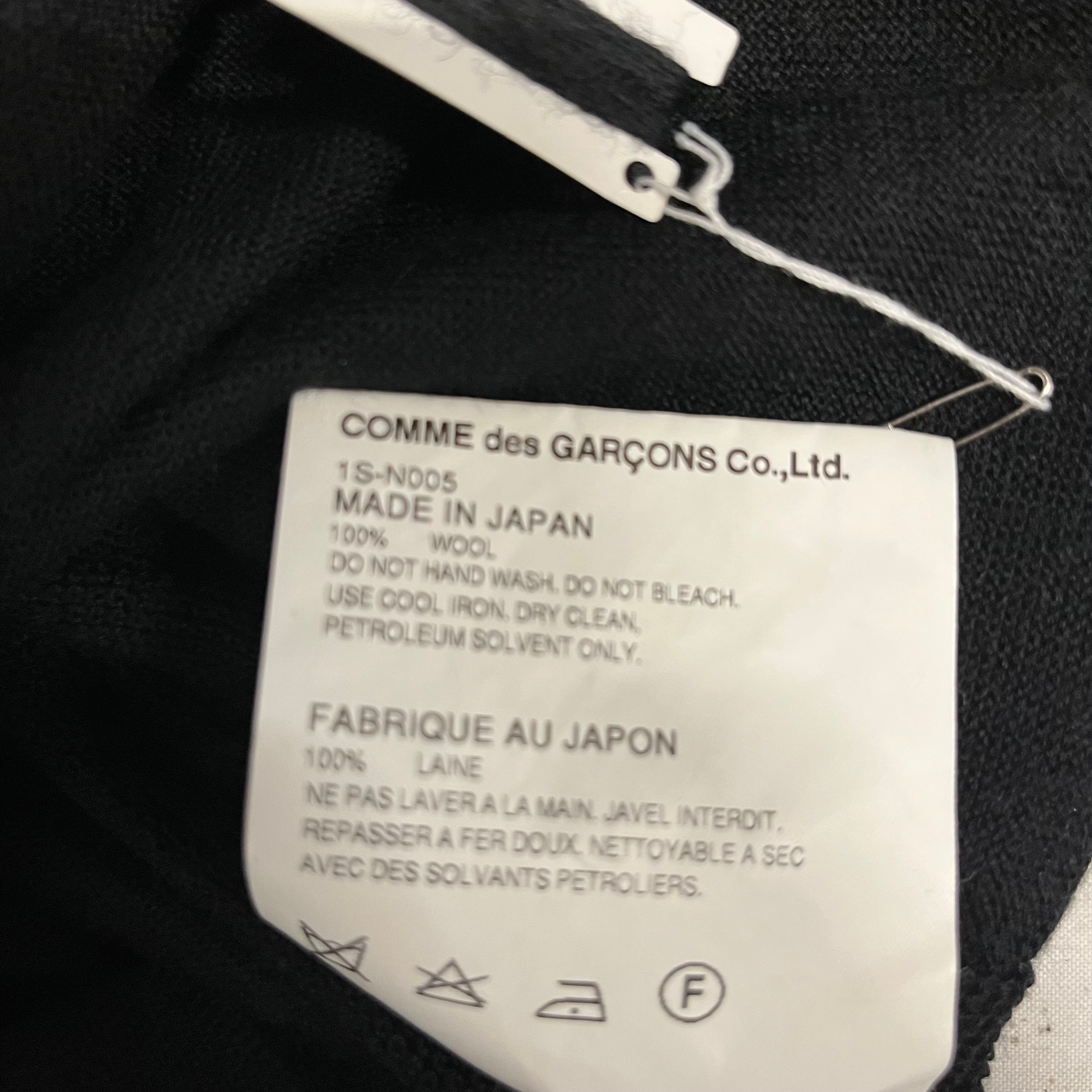 BLACK COMME des GARCONS/Sweater/S/Wool/BLK/asymetrical front/back + tags view 4