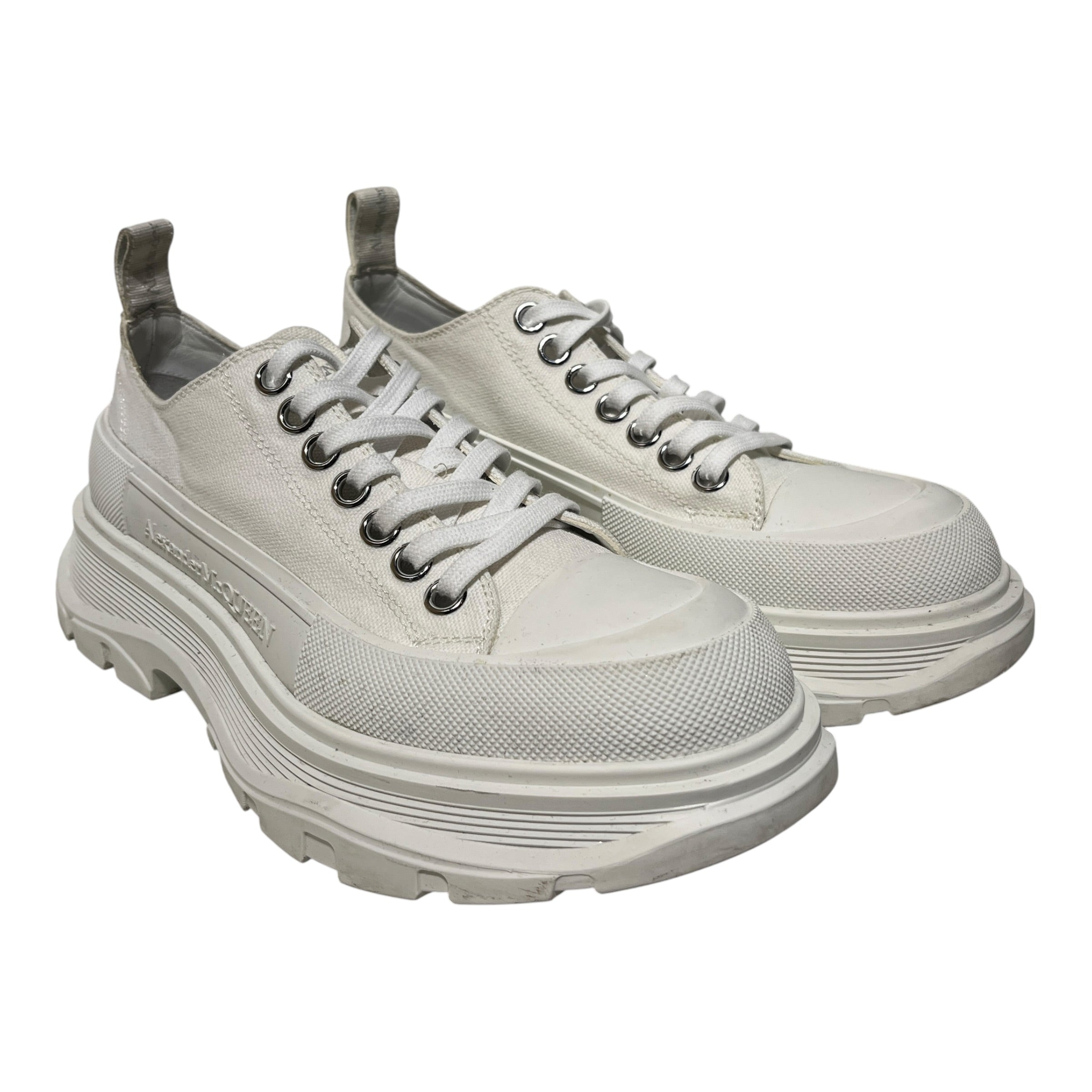 Alexander McQueen/Low-Sneakers/EU 39/Cotton/WHT/chunky sole view 1