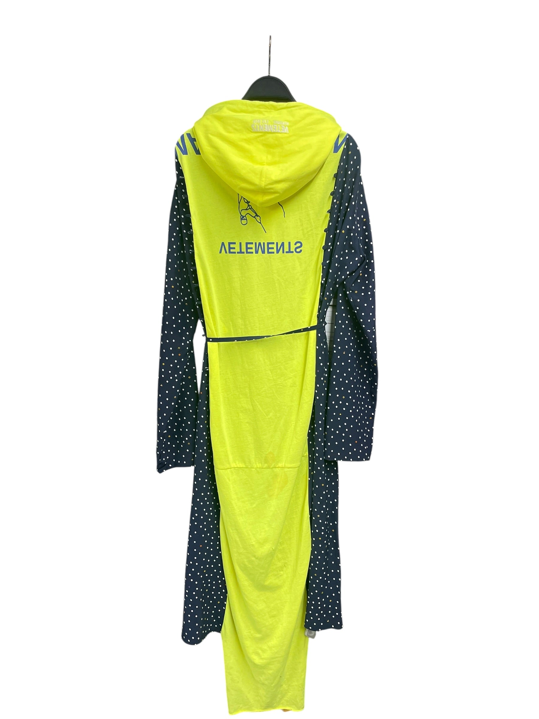 VETEMENTS/LS Dress/XS/Polka dot/Silk/NVY/MATTERHORN HOODED EMOJI DRESS view 2