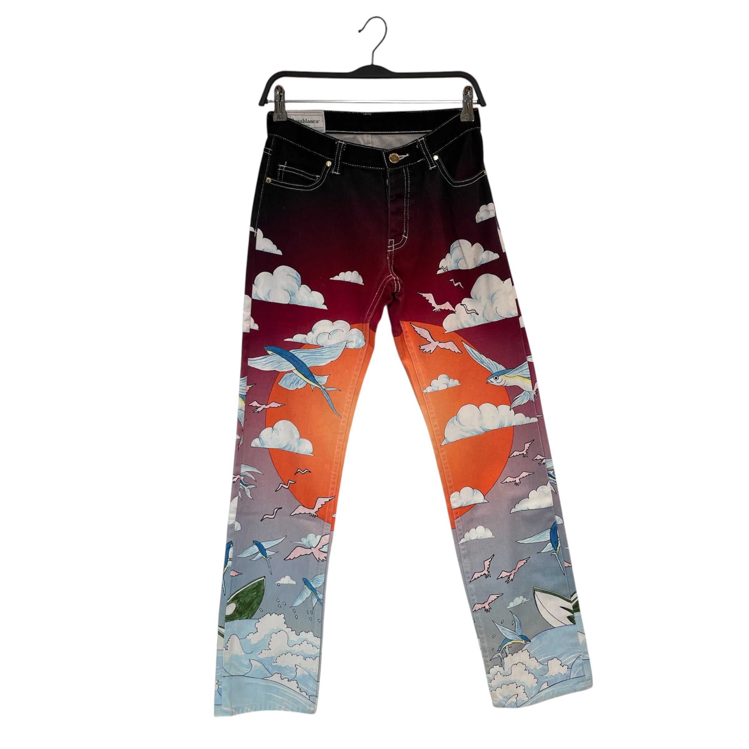 CASABLANCA/Straight Pants/S/All Over Print/Denim/MLT/FISHES FLYING view 1