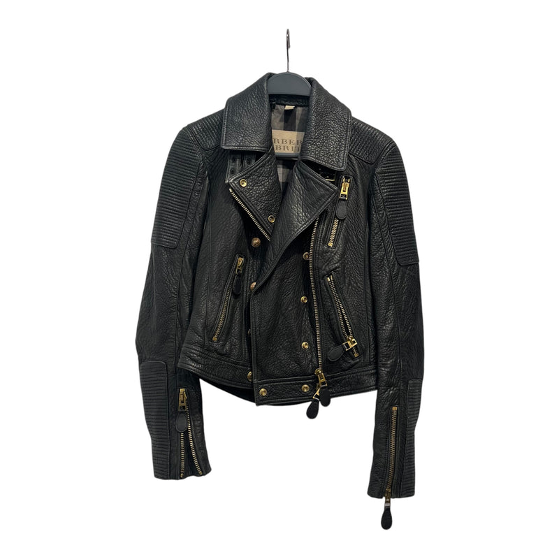 BURBERRY BRIT/Leather Jkt/4/Leather/BLK/3888812 VINTAGE BIKER JKT