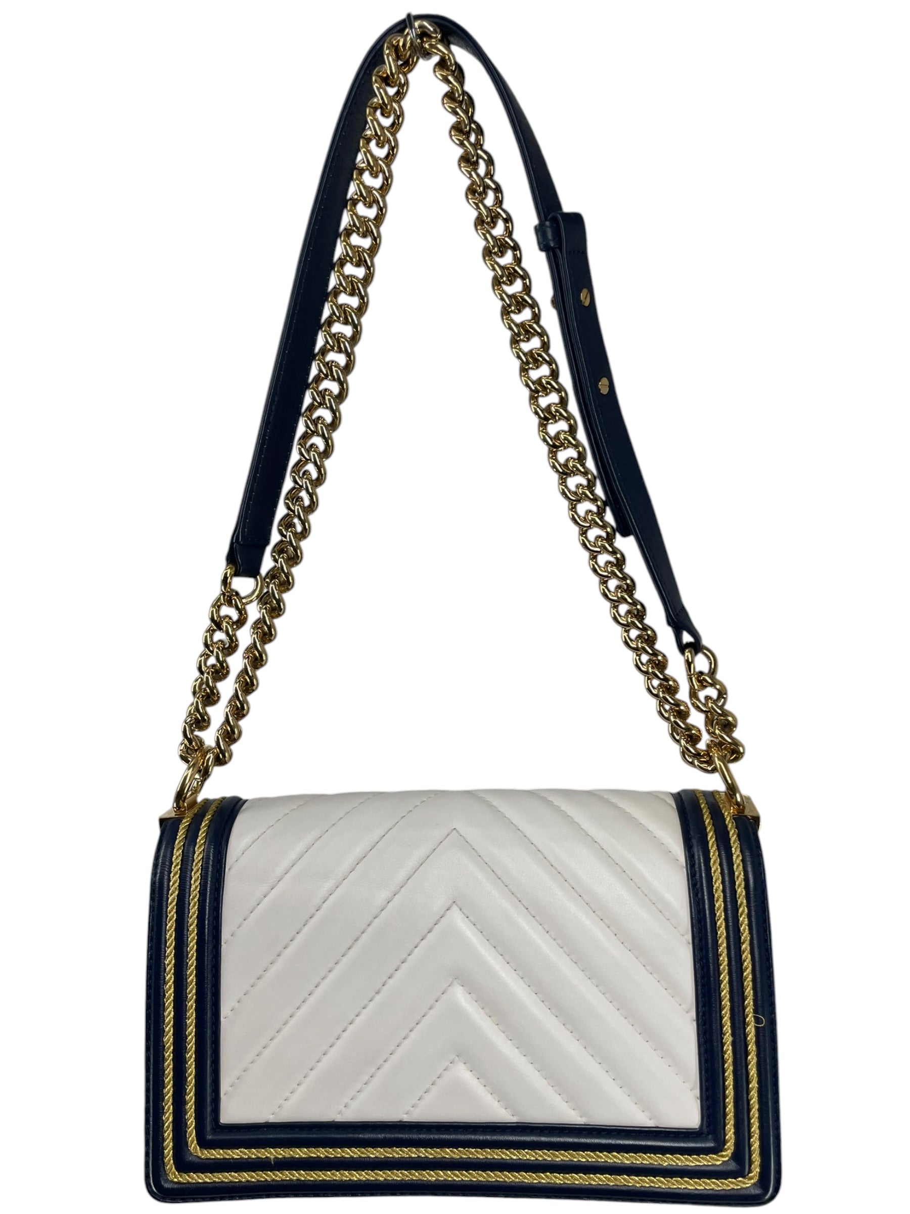 CHANEL/Cross Body Bag/Leather/MLT/26844916/BLU&WHT&GLD/BOY BAG view 2