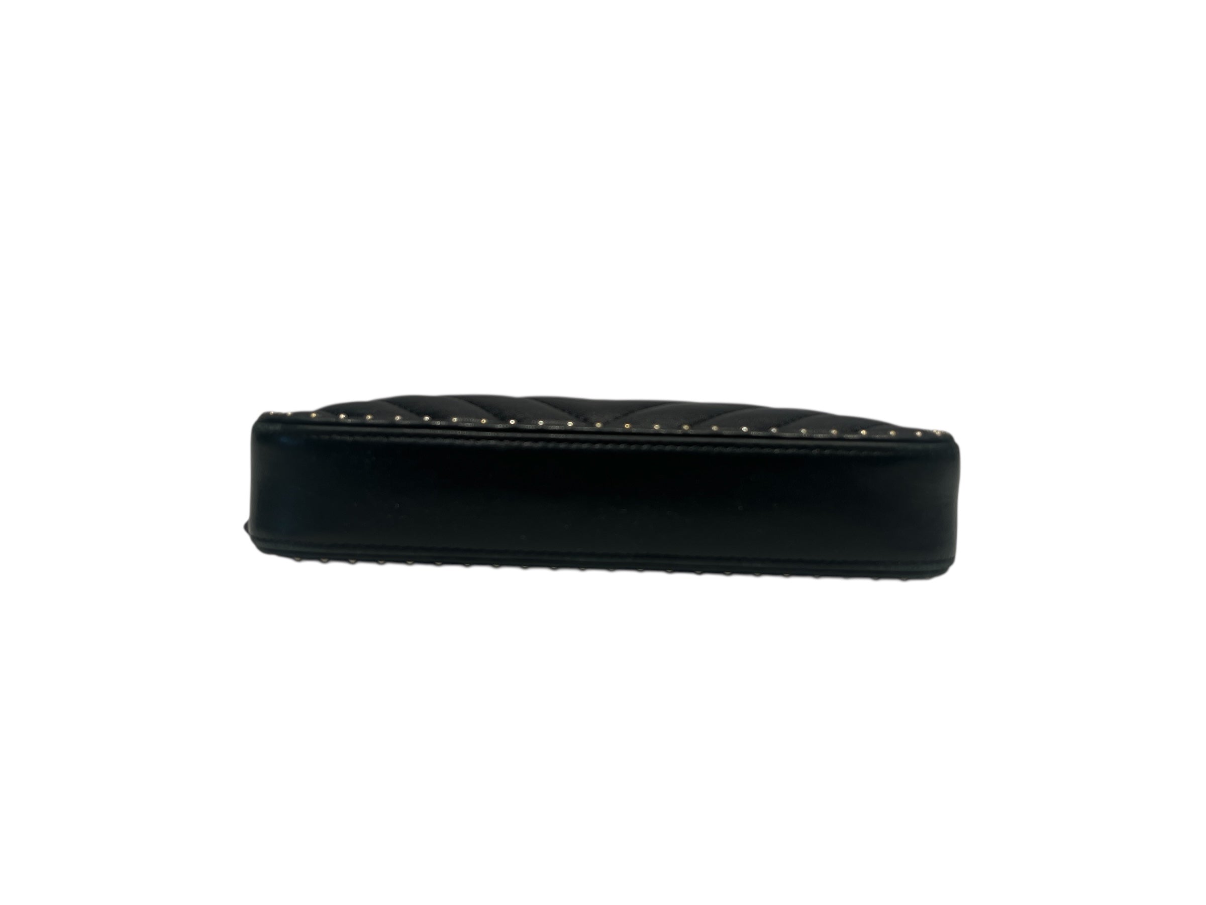 CHANEL/Cross Body Bag/Leather/BLK/CHEVERON STUDDED CLUTCH view 3