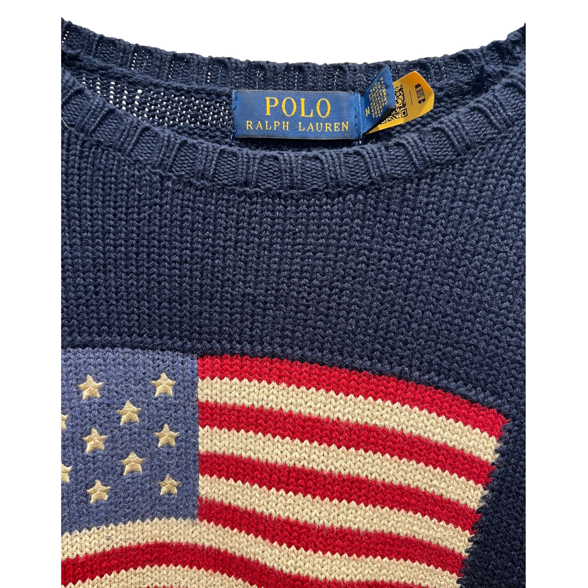 POLO RALPH LAUREN/Sweater/M/Cotton/NVY/American Flag Sweater view 2