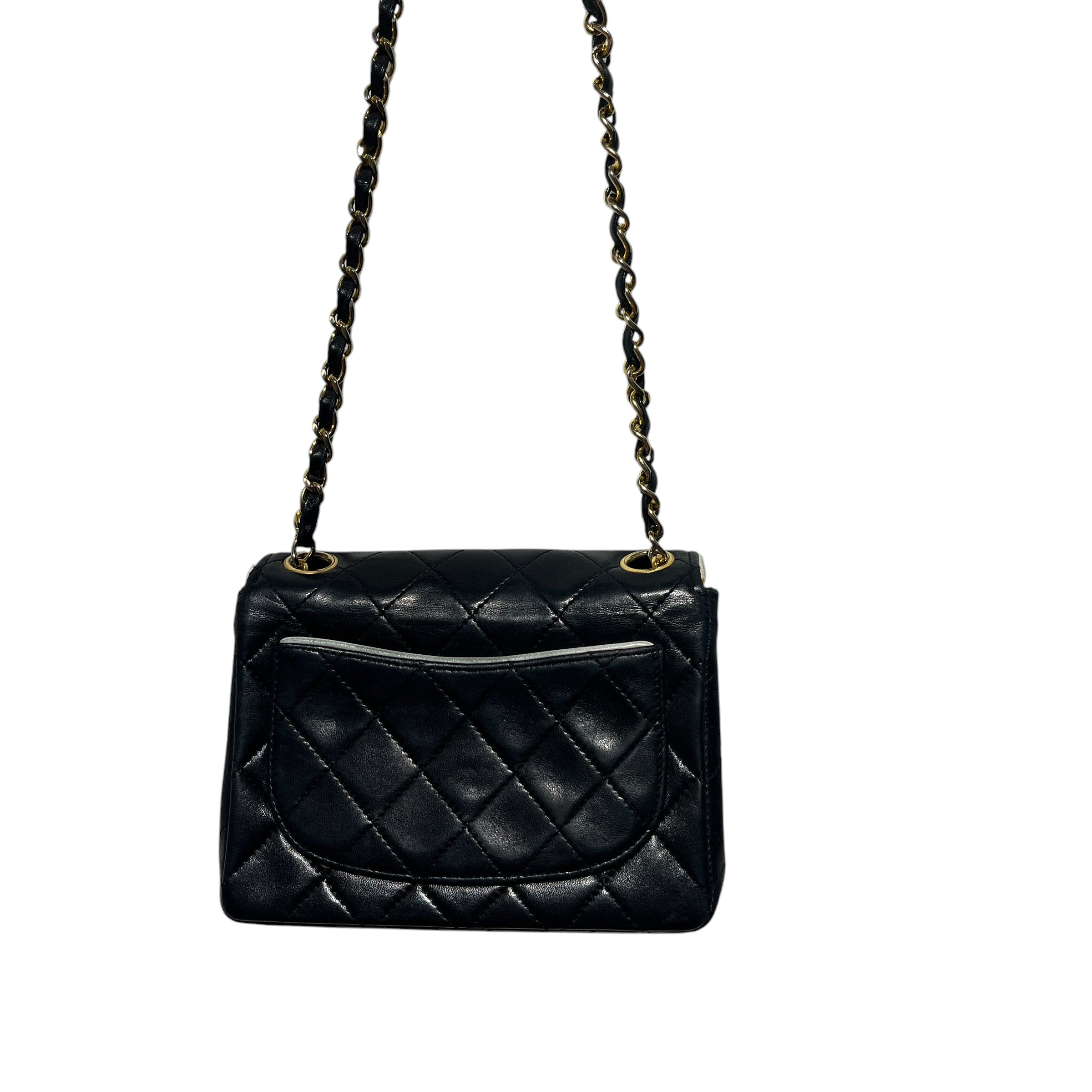 CHANEL/Cross Body Bag/Leather/BLK/Mini Flap view 4