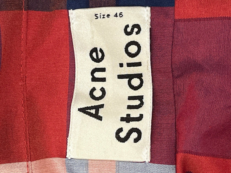 Acne Studios/SS Shirt/46/Cotton/RED/Plaid/