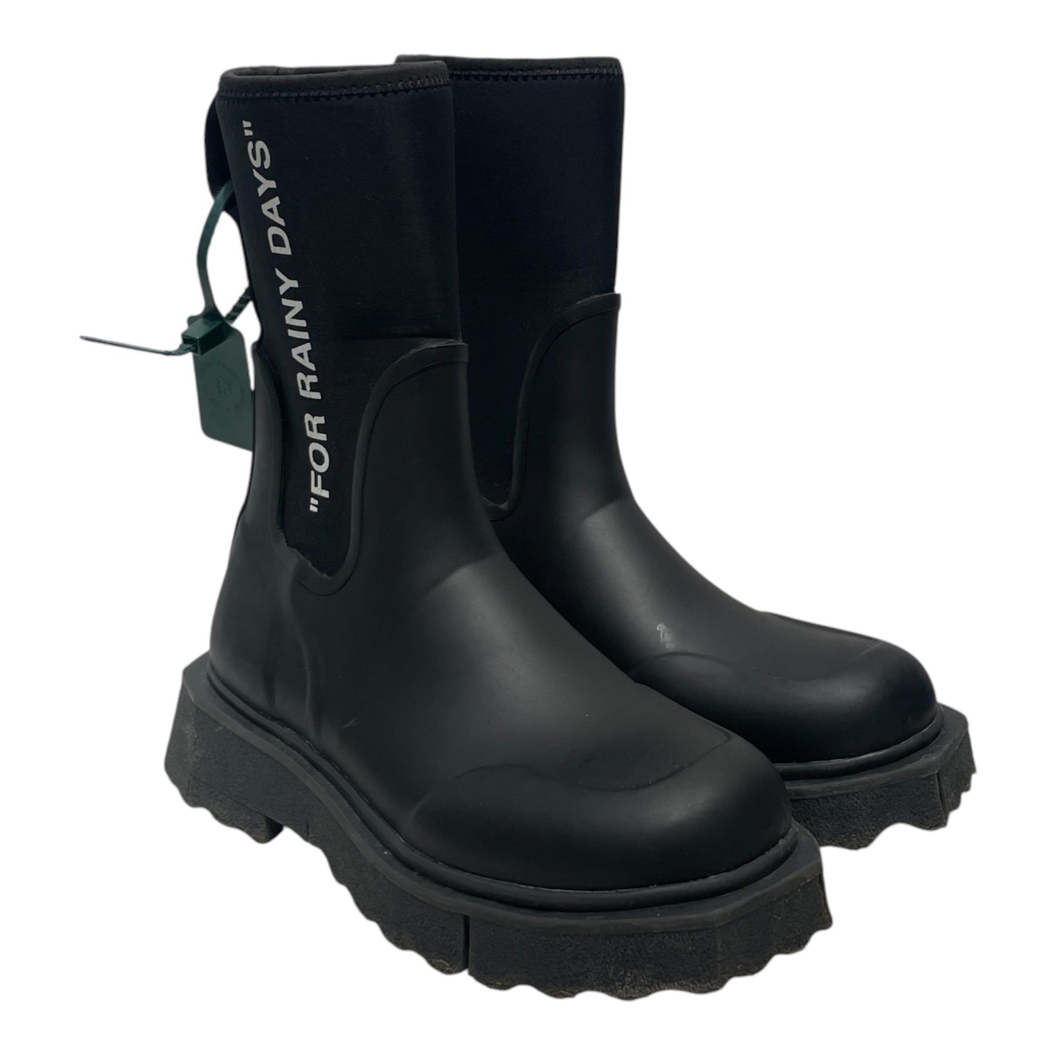 OFF-WHITE/Rain Boots/EU 40/Cotton/BLK/SPONGE RUBBER view 1