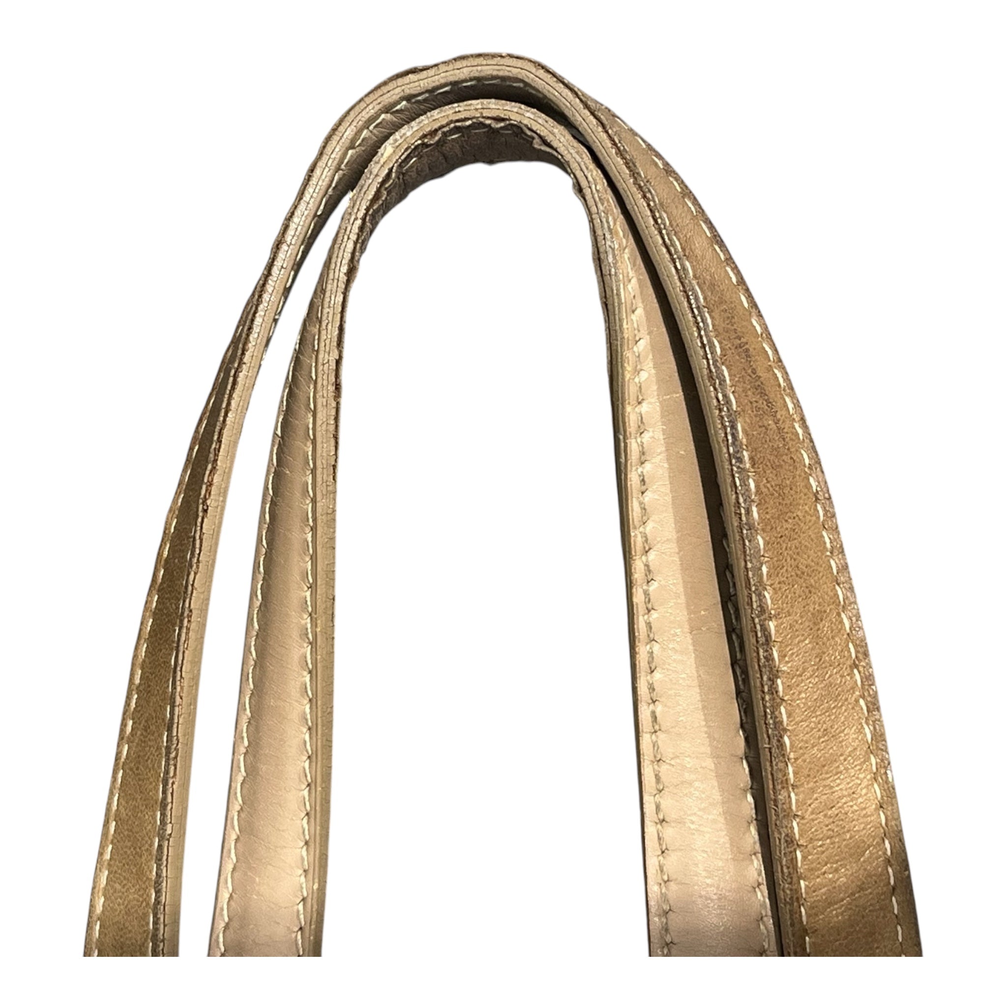 PRADA/Hand Bag/Nylon/BEG/VITELLO DAINO PUSHLOCK BAG view 12