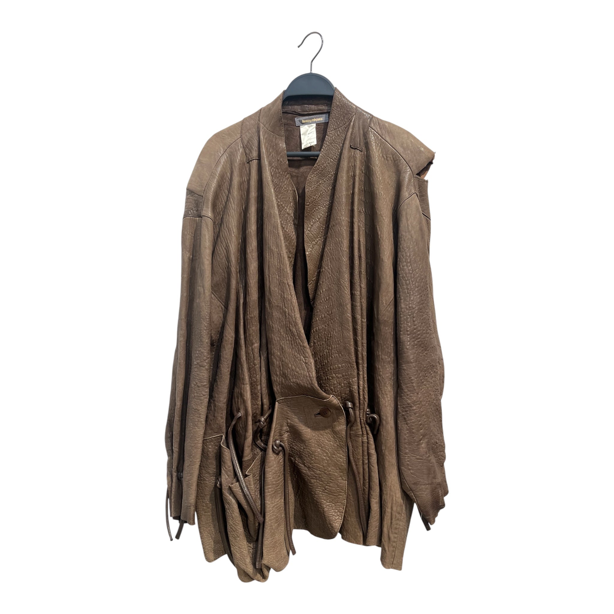 ISSEY MIYAKE/Leather Jkt/Leather/BRW/bck sinch/ vintage/ lamb view 1