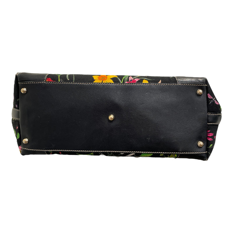 GUCCI/Tote Bag/Floral Pattern/Cotton/BLK/154372001013