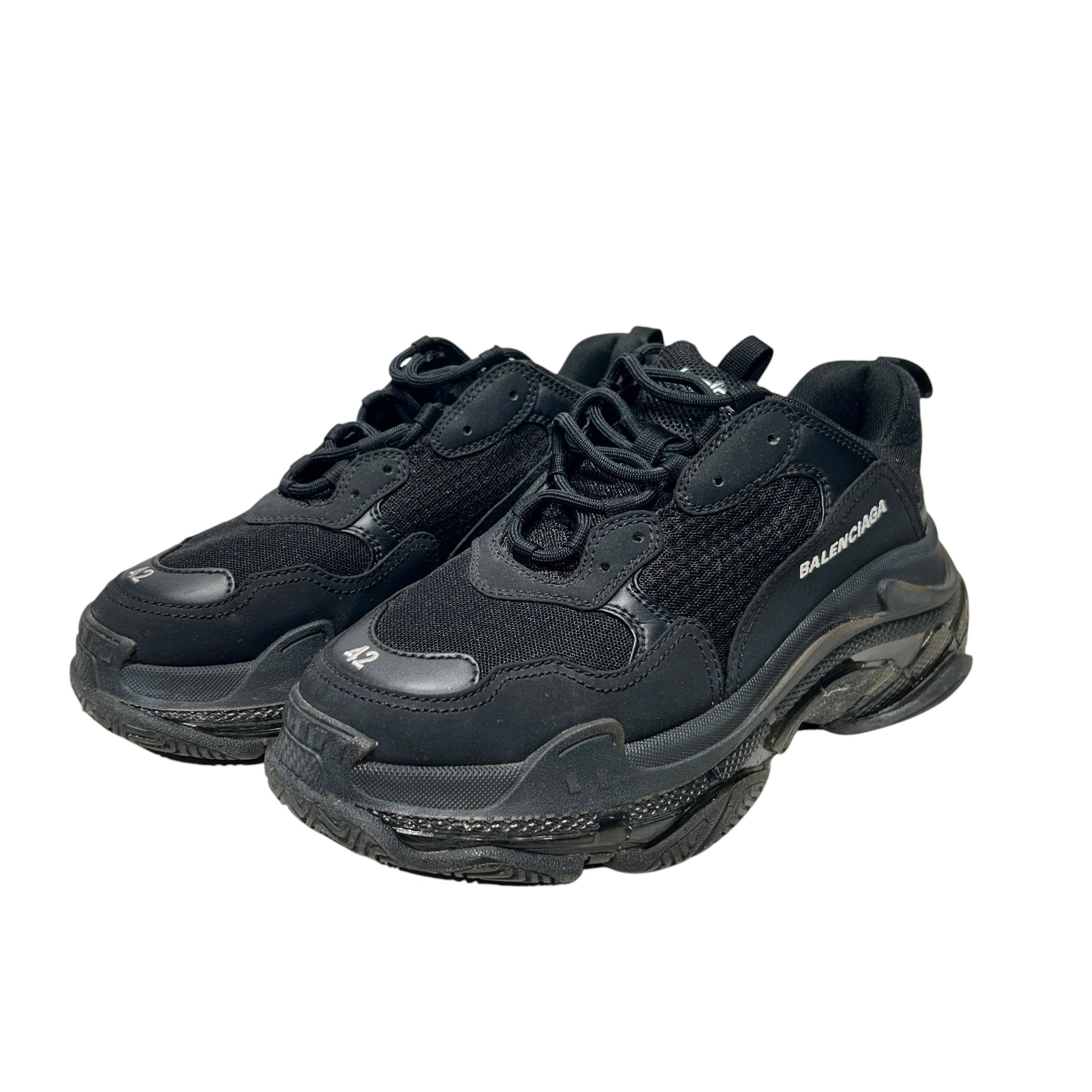 BALENCIAGA/Low-Sneakers/EU 42/BLK/TRIPLE S view 1