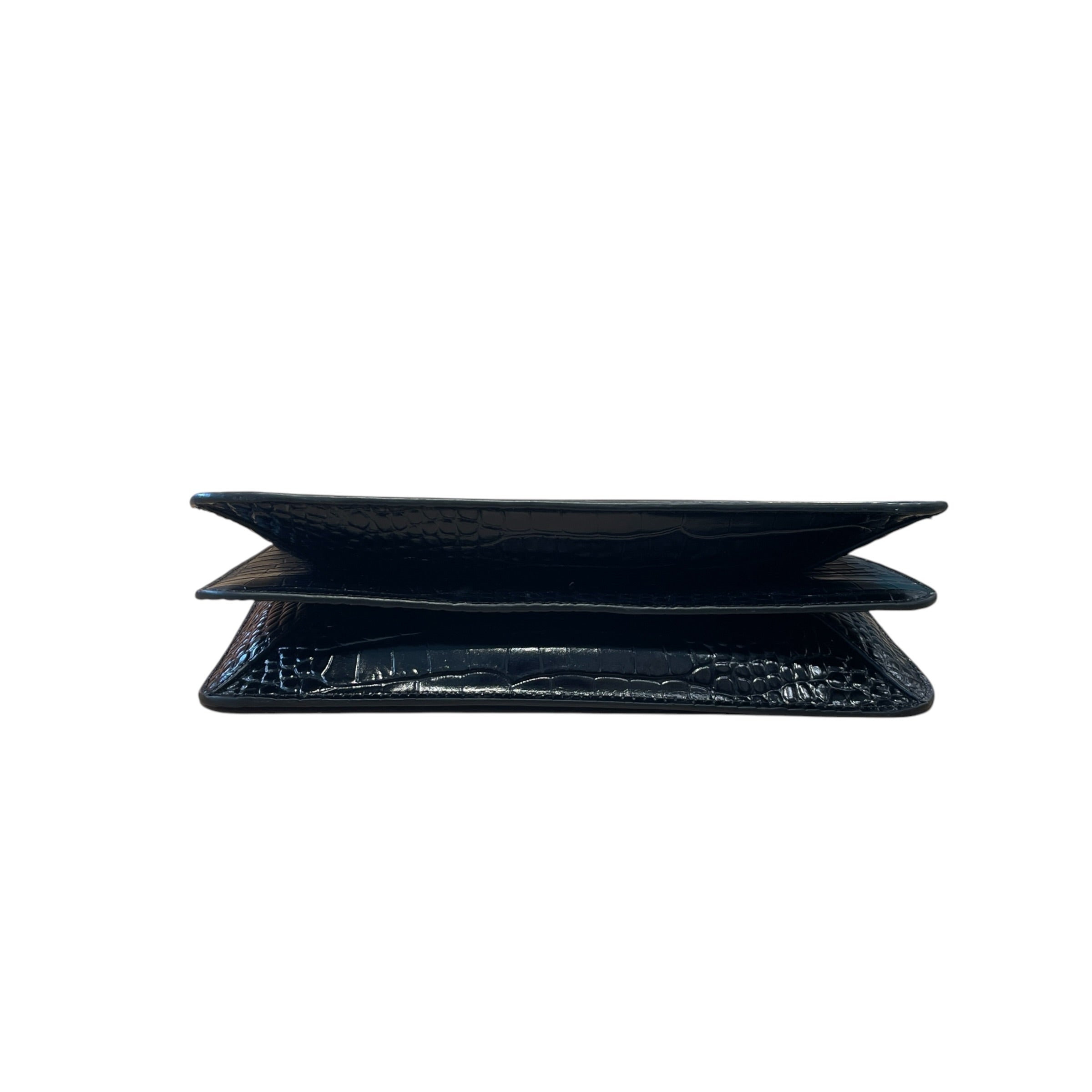 TOTEME/Clutch Bag/Animal Pattern/Leather/BLK/ view 3