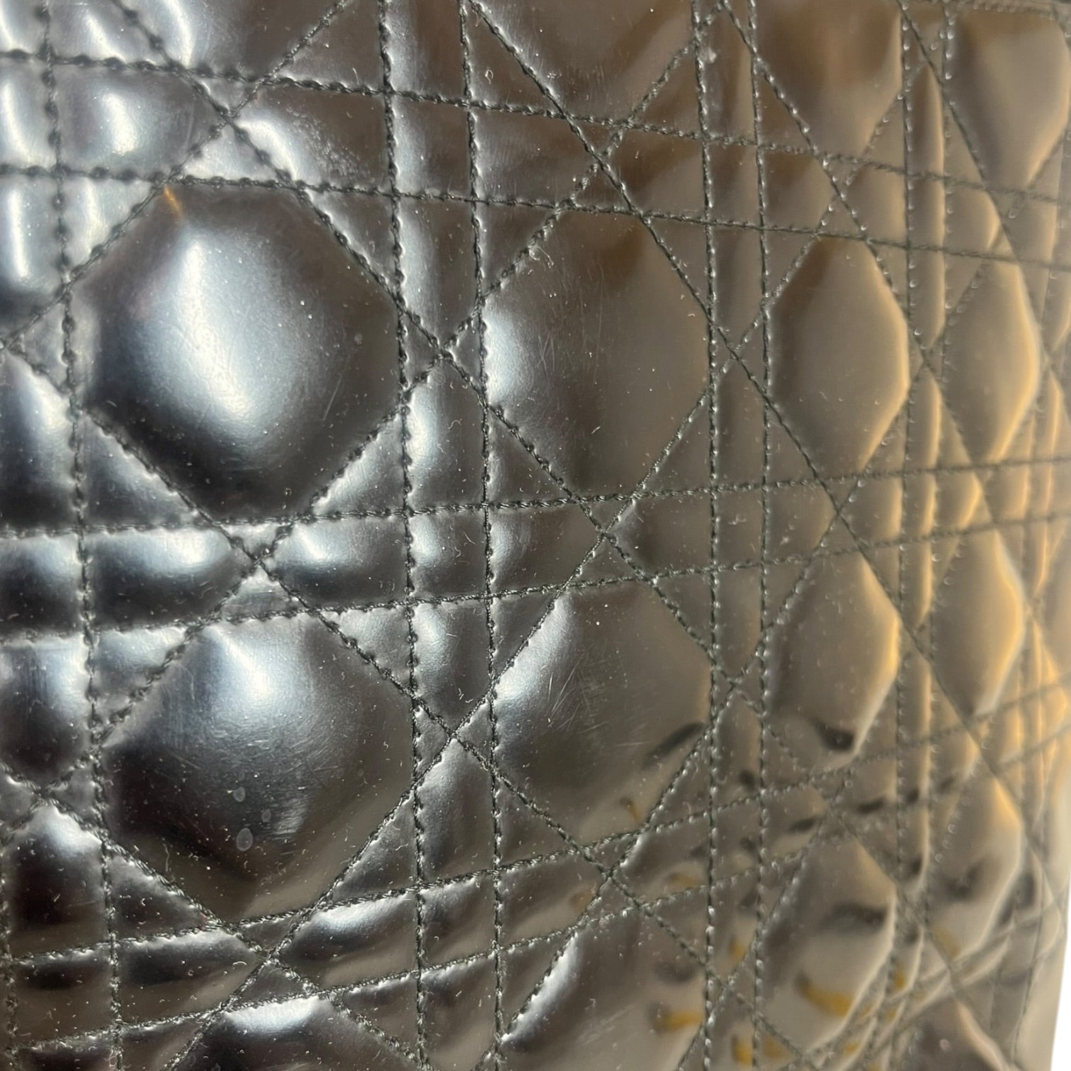 Christian Dior/Bag/Leather/BLK/Cannage Patent Leather Bag view 5