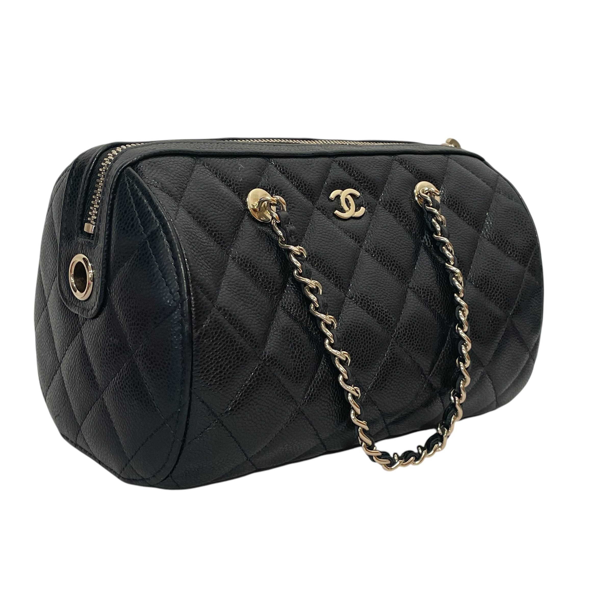 CHANEL/Cross Body Bag/Leather/BLK/MINI TIMELESS CLASSIC BARREL view 3