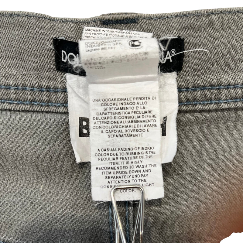 DOLCE&GABBANA/Bottoms/40/Denim/GRY/METAL BACK PATCH