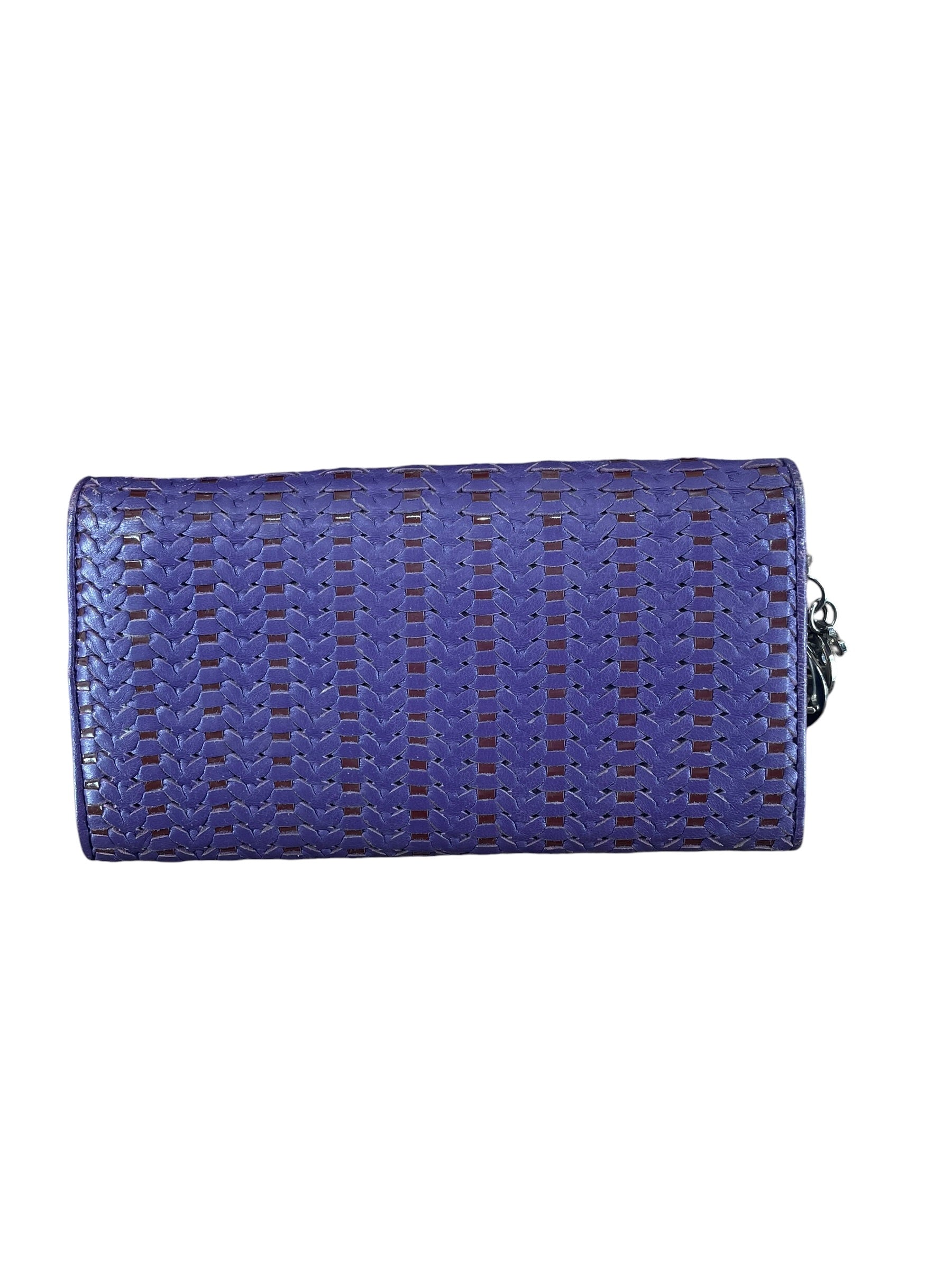 Christian Dior/Long Wallet/Border/Leather/PPL/LADY DIOR WOVEN WALLET view 2
