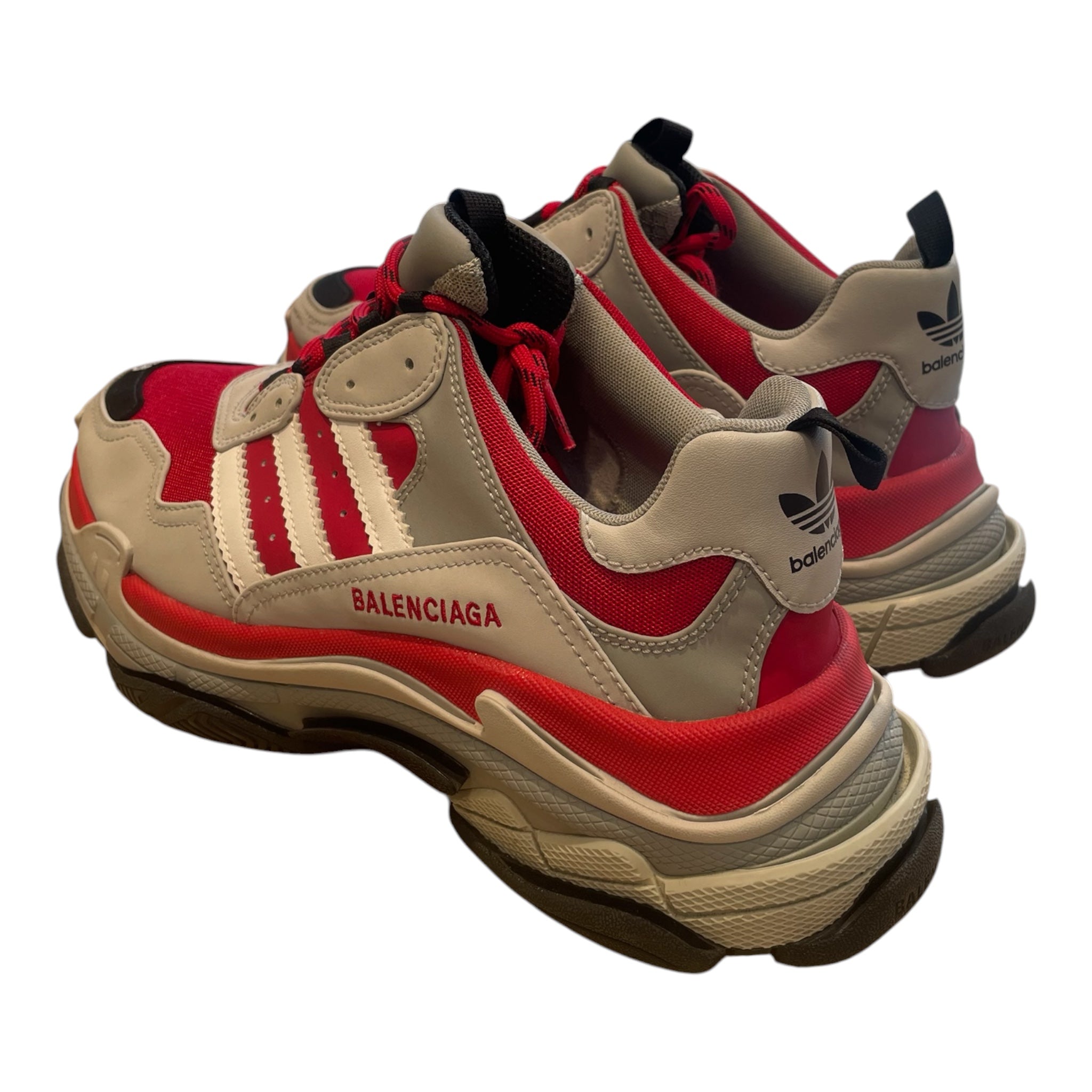 BALENCIAGA/adidas/Low-Sneakers/EU 43/Leather/RED/ART 712821 RED GREY view 2