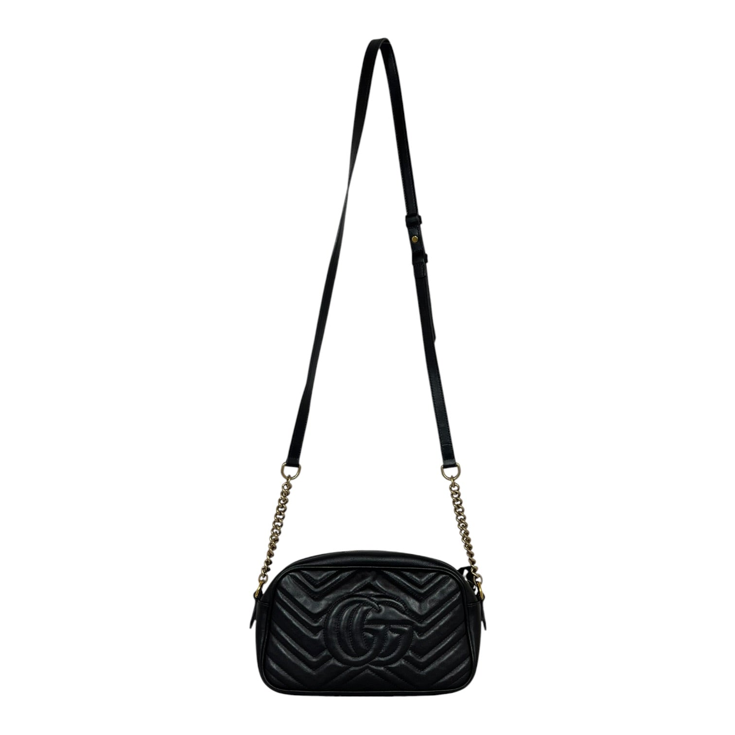 GUCCI/Cross Body Bag/Leather/BLK/MARMOT GG Logo view 2