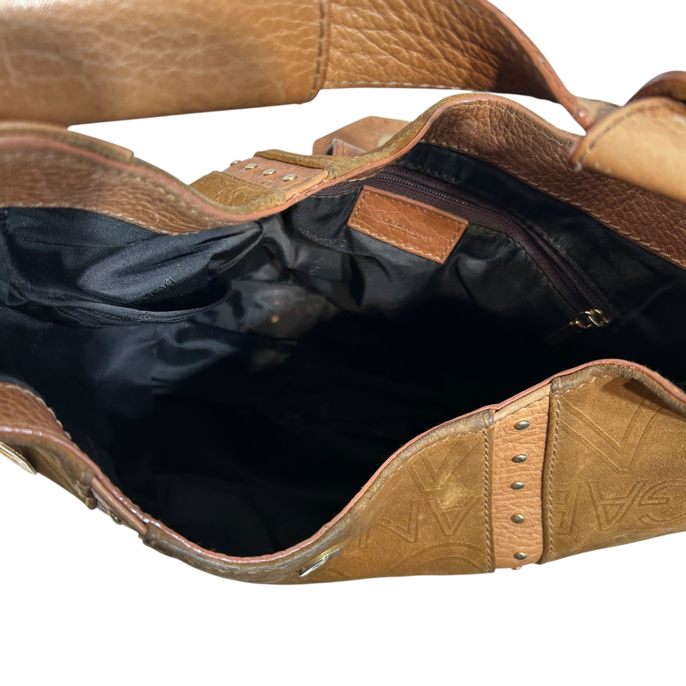DOLCE&GABBANA/Tote Bag/Suede/BEG/D&G keychain view 4