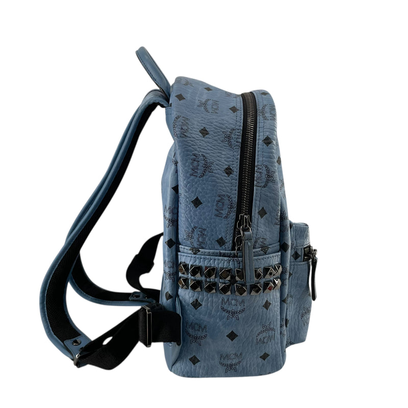 MCM/Backpack/All Over Print/Leather/BLU/STARK STUDDED