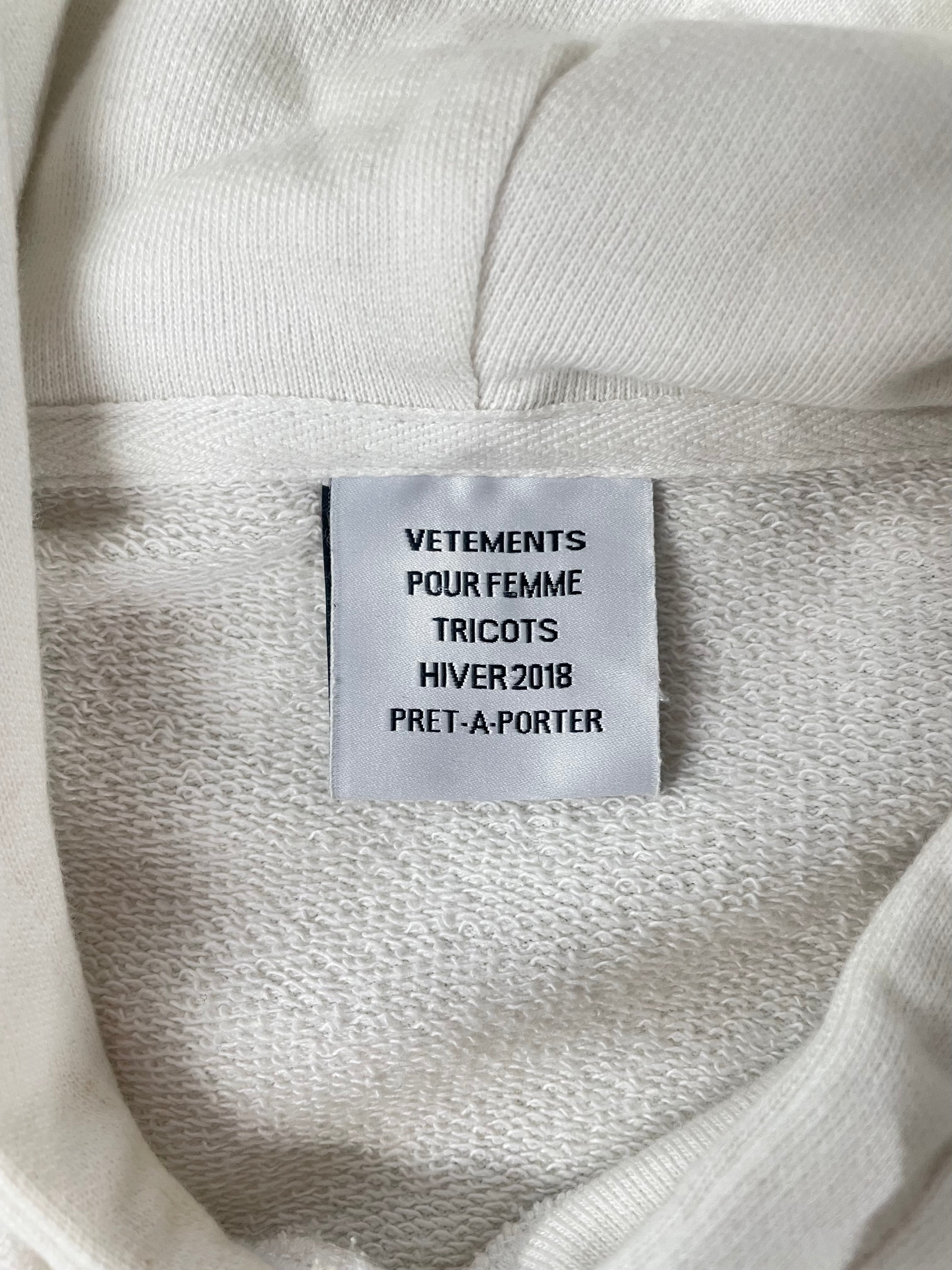 VETEMENTS/Zip Up Hoodie/S/Cotton/WHT/SWEATER view 5