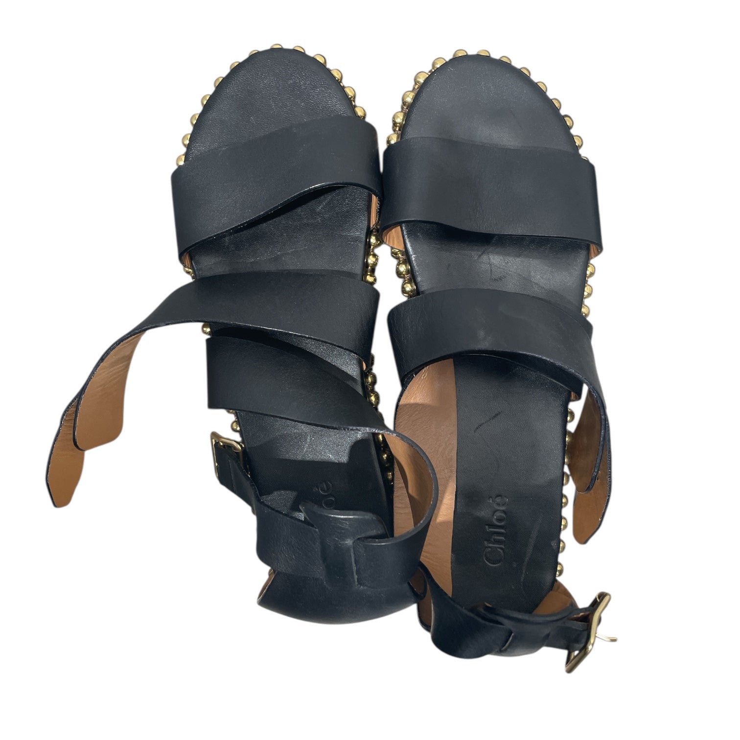 Chloe/Sandals/EU 40.5/Leather/BLK/Ankle Strap/Sawyer Gladiator Sandal view 3