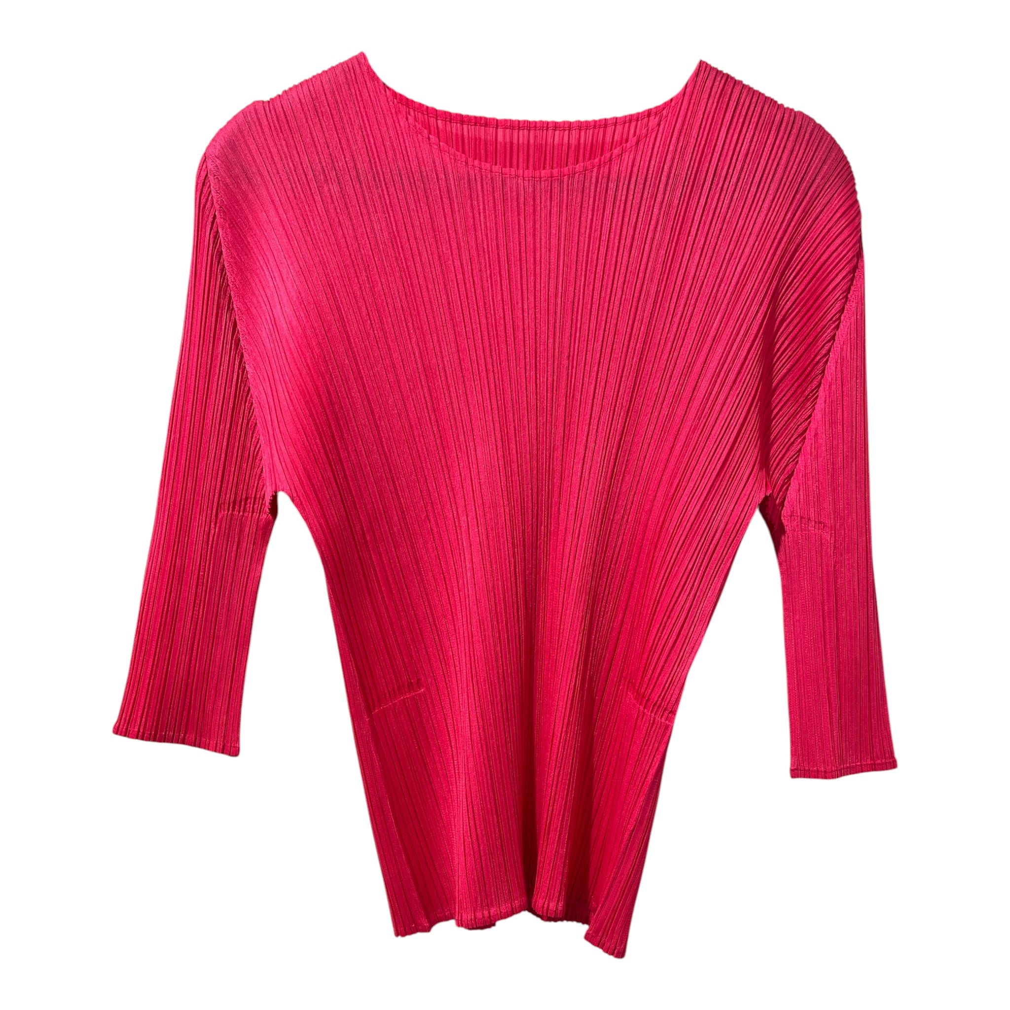 PLEATS PLEASE ISSEY MIYAKE/T-Shirt/3/Polyester/PNK/3 QUARTER SLEEVE PLEATED view 1