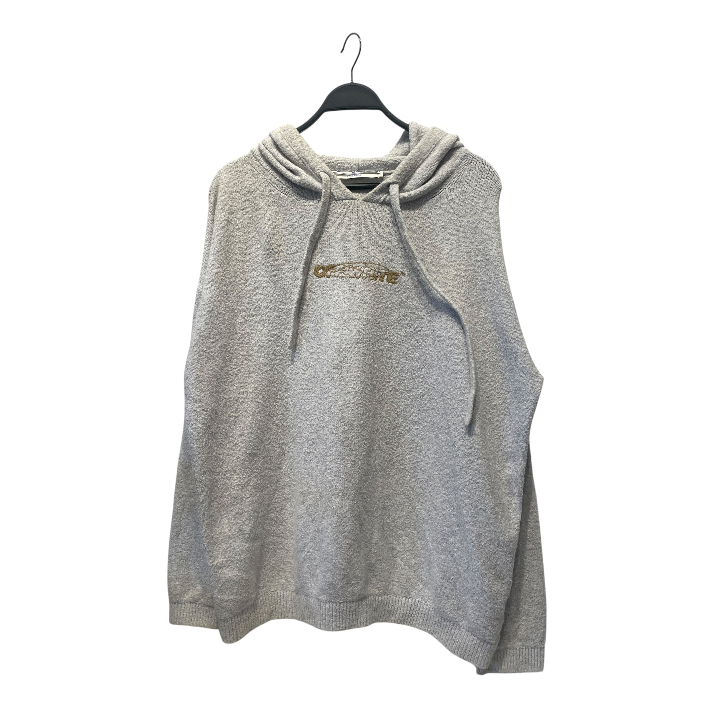 OFF-WHITE/Hoodie/XL/Wool/GRY/KNIT BARREL WORKER HOODIE view 1