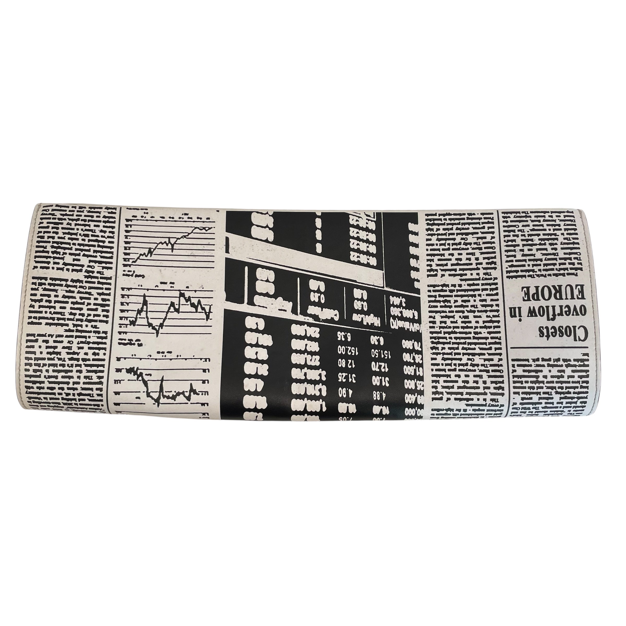 MOSCHINO/Cross Body Bag/All Over Print/WHT/newspaper clutch/blk view 2