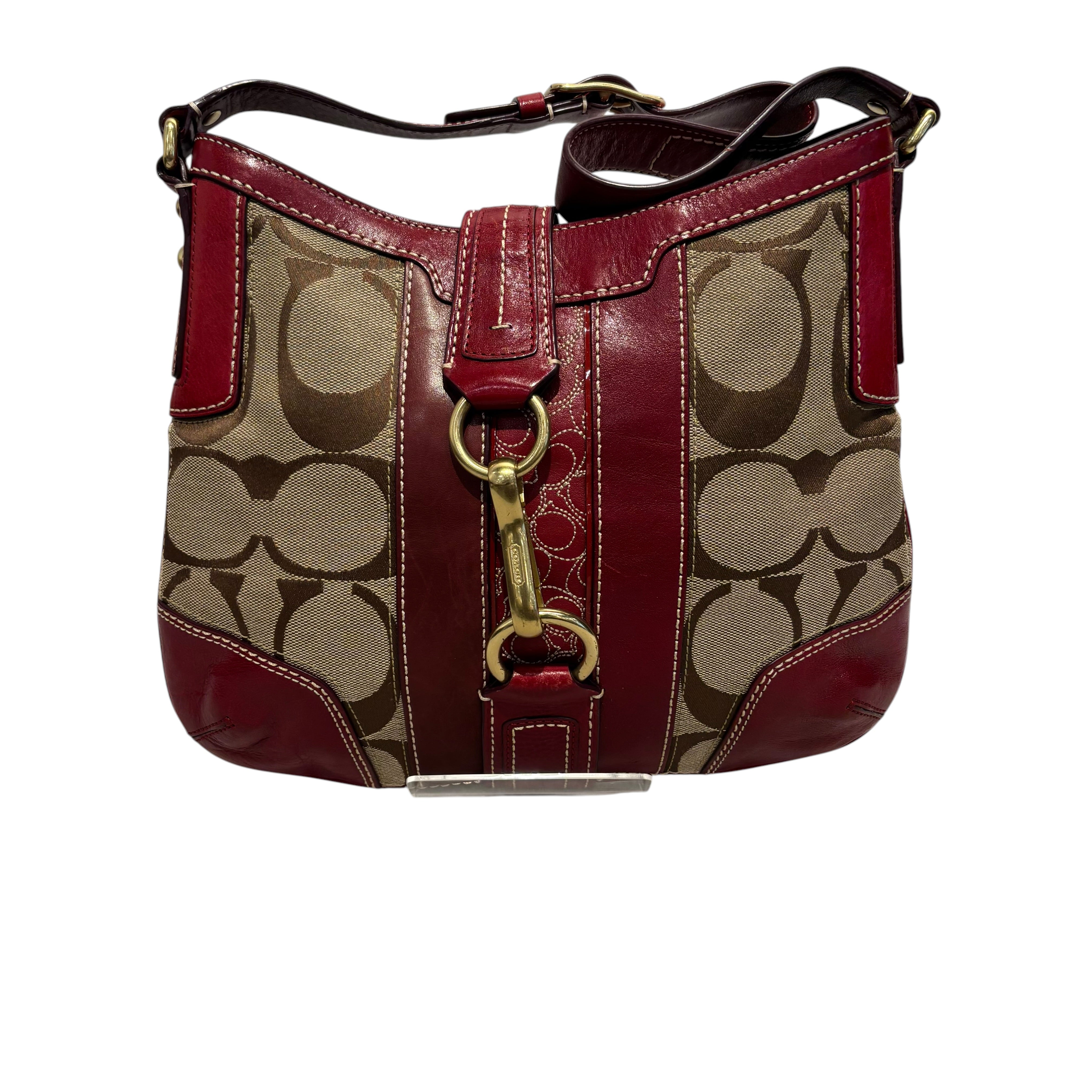 COACH/Hand Bag/Monogram/Cotton/BEG/Hamptons Signature C view 1