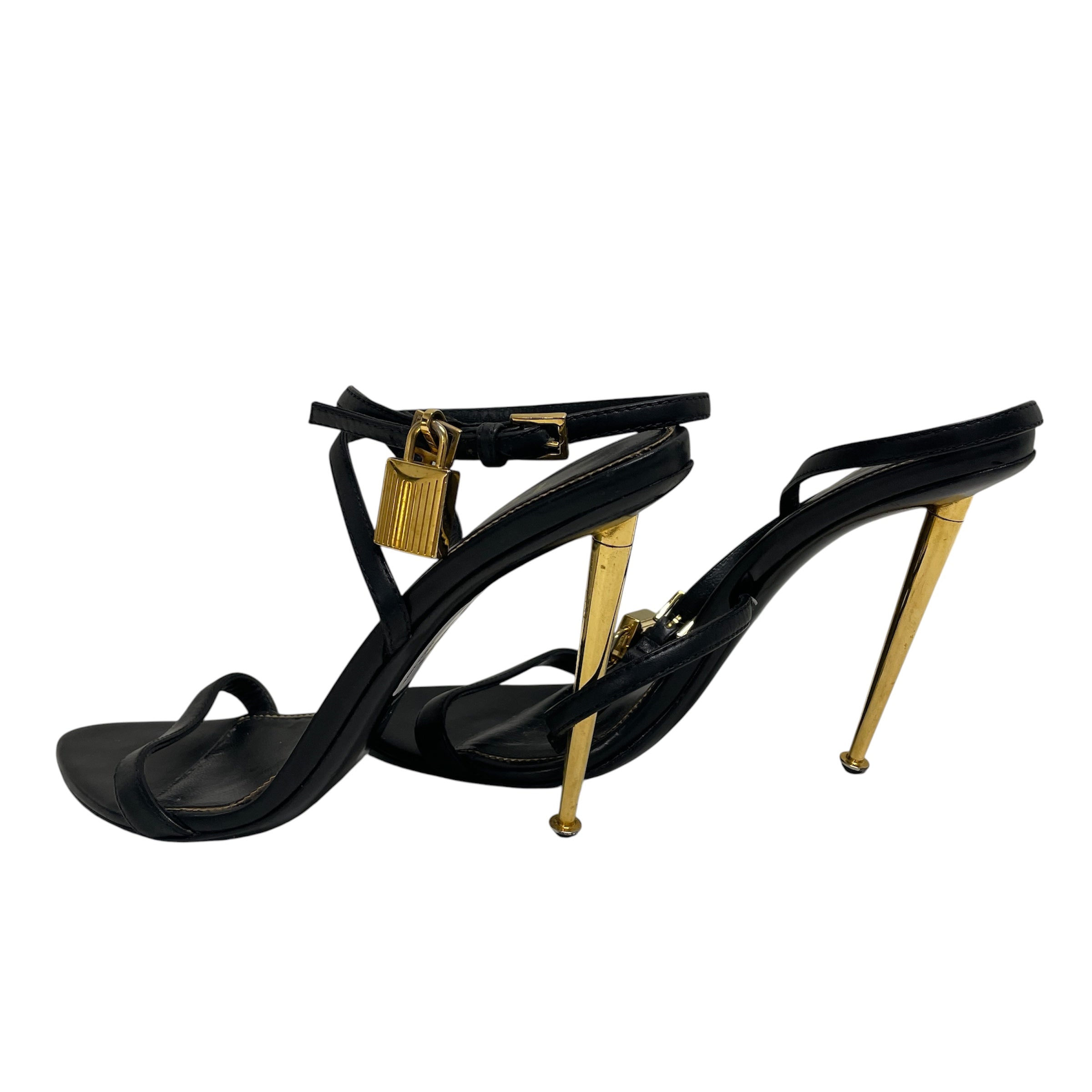 TOM FORD/Heels/US 8.5/Leather/BLK/Open-Toe/KEY LOCK HEELS view 2