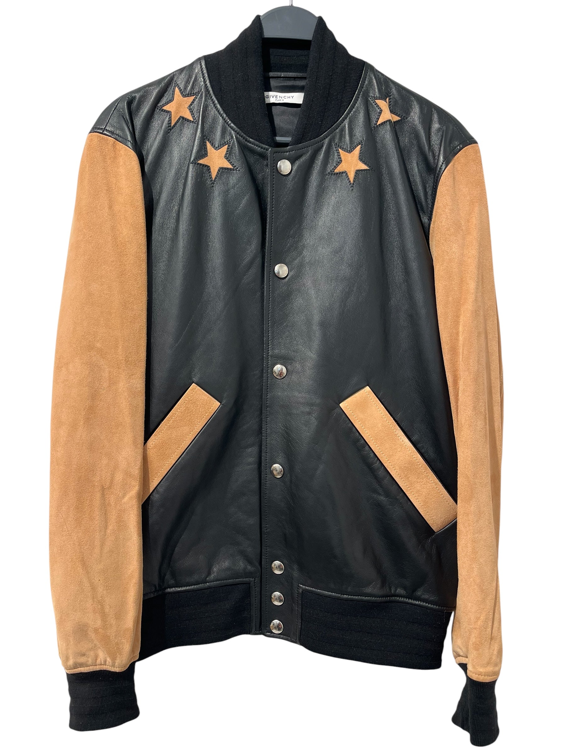 GIVENCHY/Jacket/48/Leather/BLK/TAN SLEEVES AND STAR DETAILS view 1