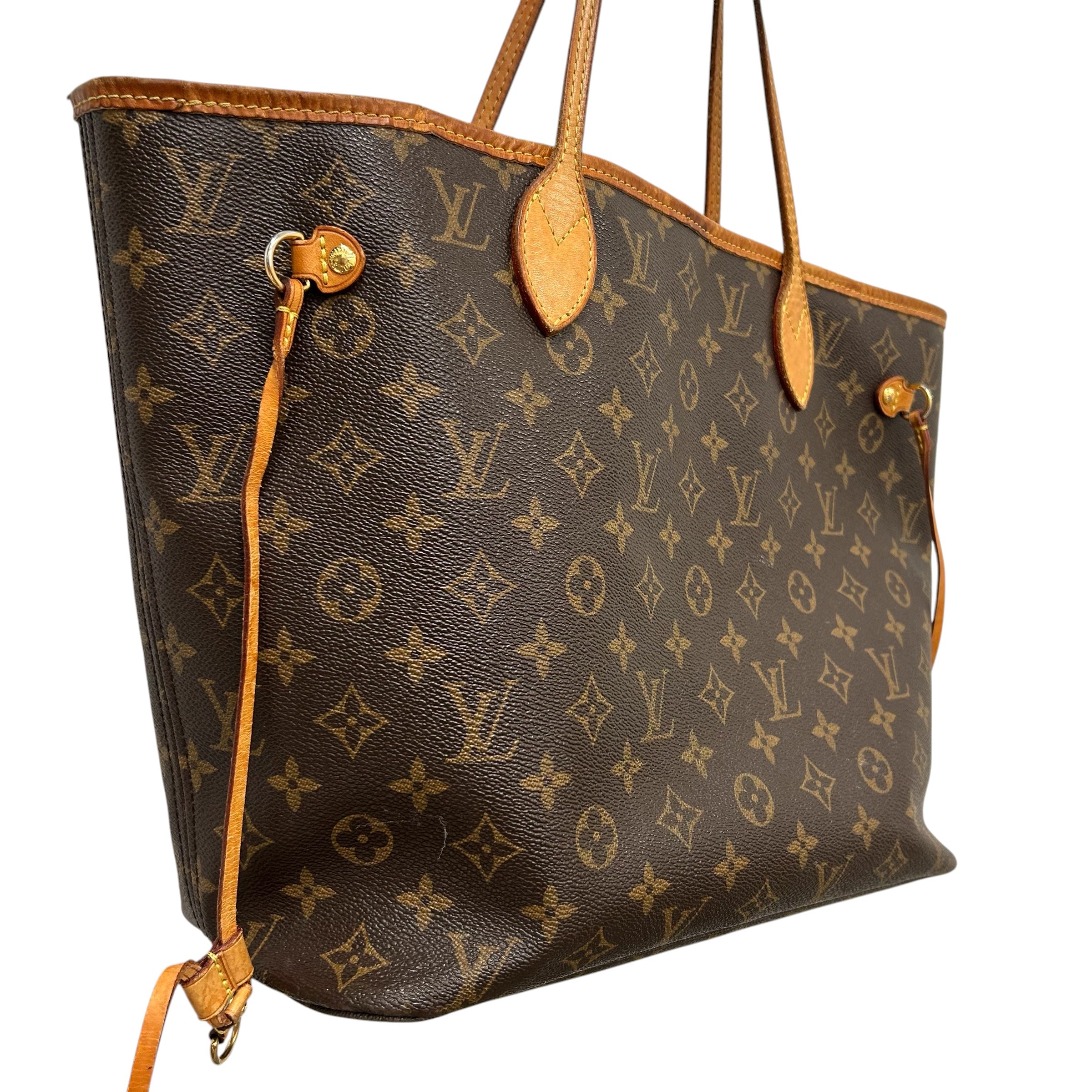 LOUIS VUITTON/Tote Bag/Monogram/Leather/BRW/Neverfull pouch view 4