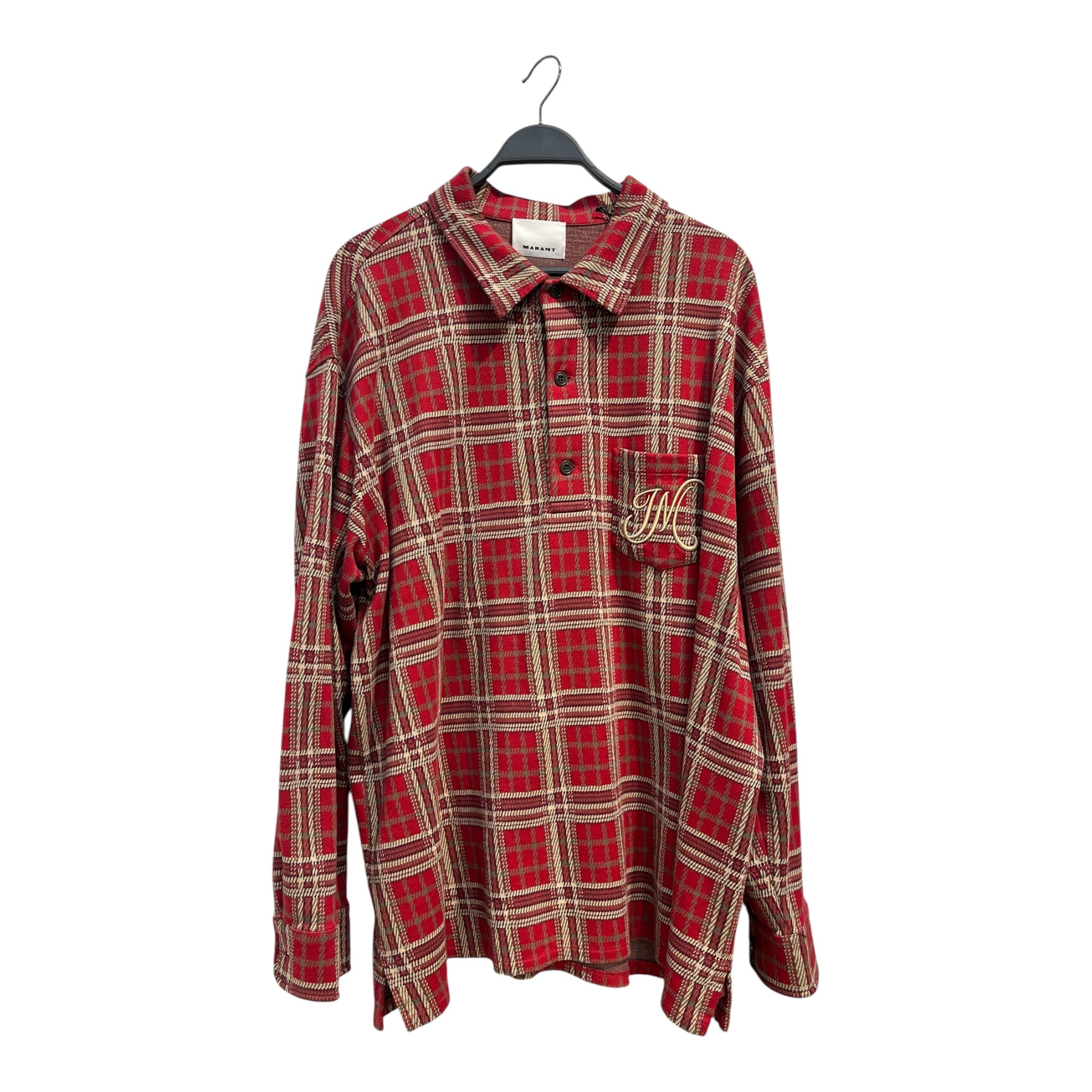ISABEL MARANT/LS Shirt/XL/Cotton/RED/Plaid/IM EMBROIDERED view 1