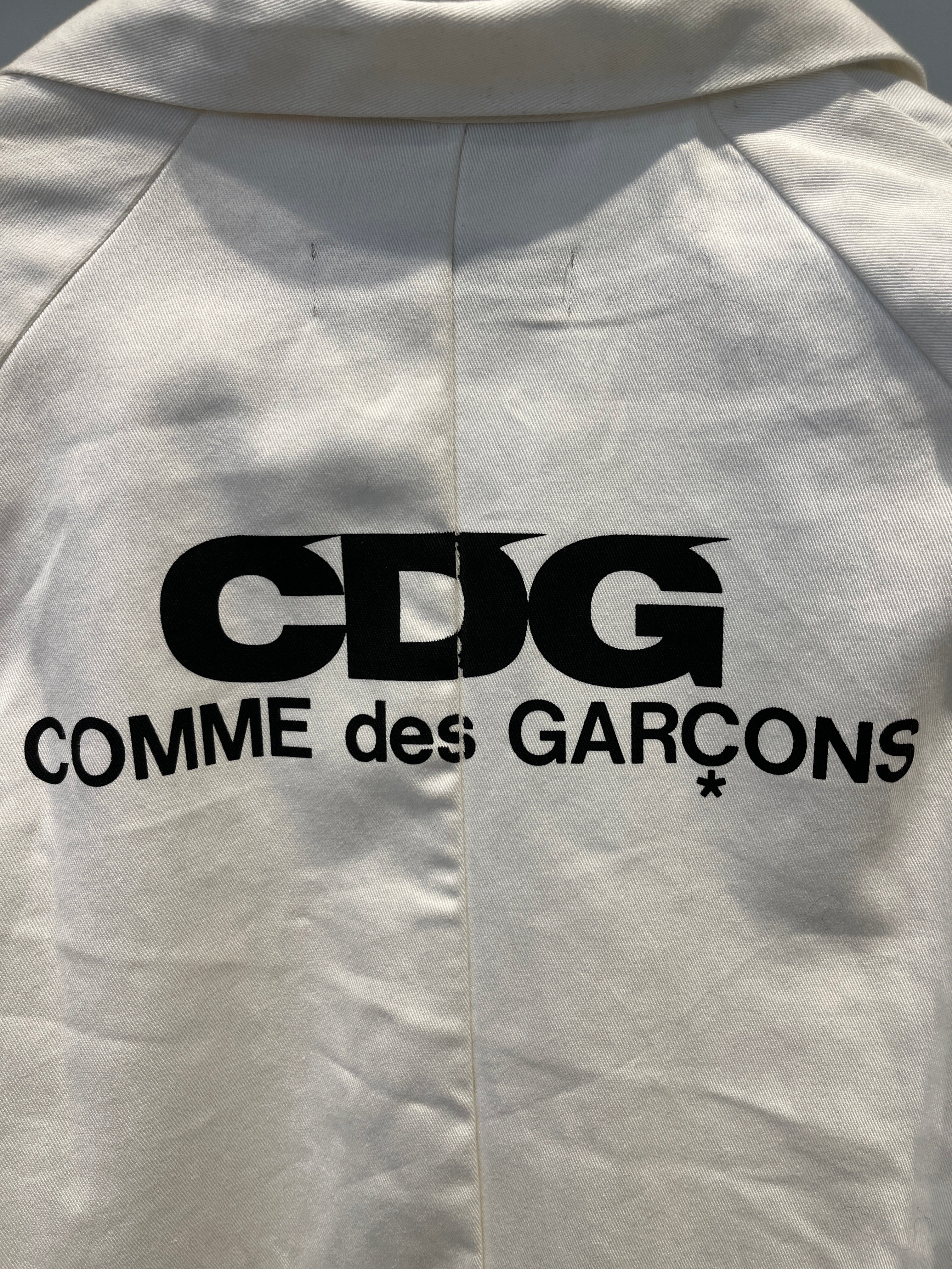 COMME des GARCONS/LS Shirt/M/Cotton/WHT/CDG BUTTON UP TRENCH view 3