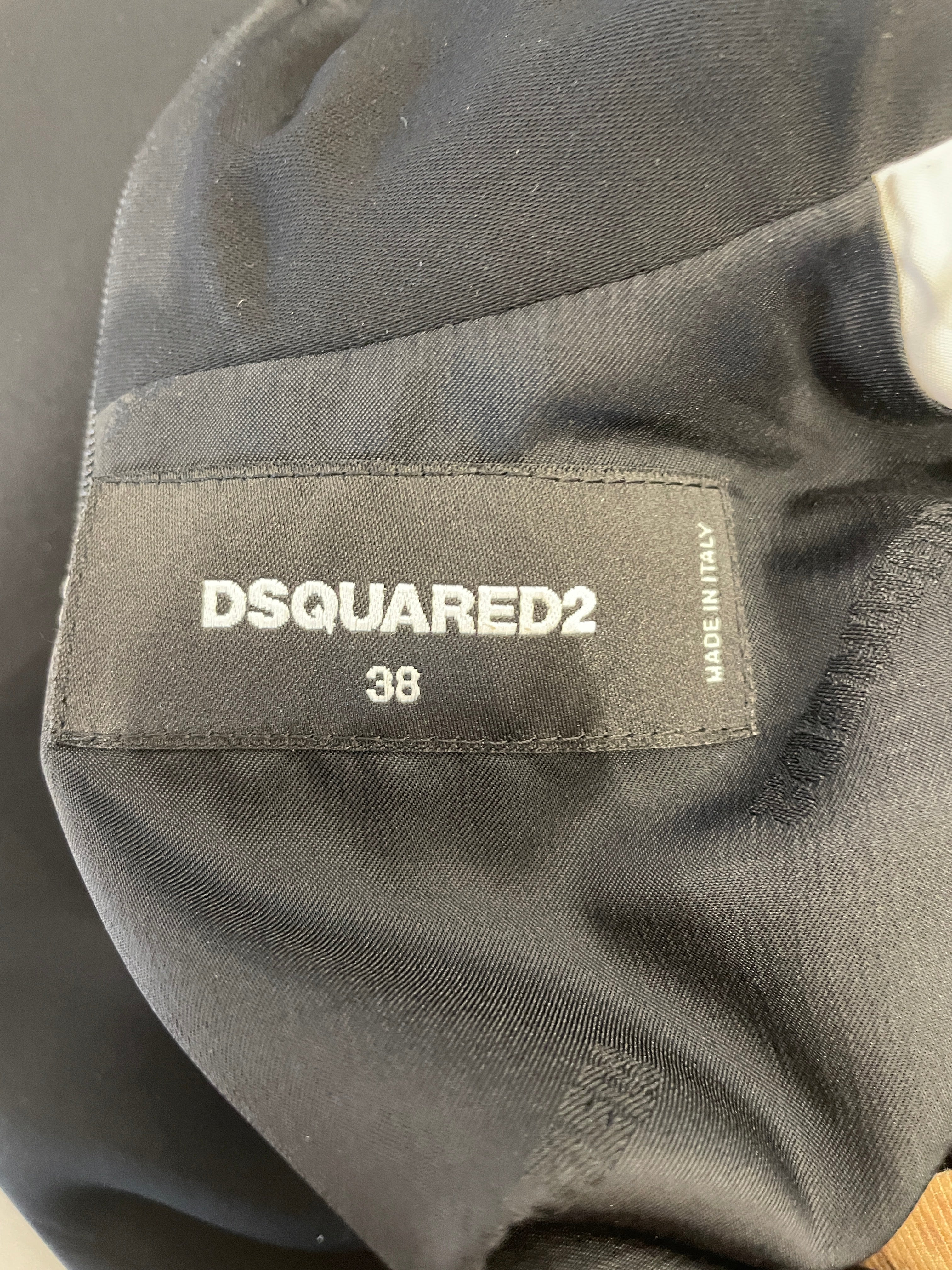 DSQUARED2/SS Dress/38/Polyester/BLK/CHEETAH SLEEVES view 3
