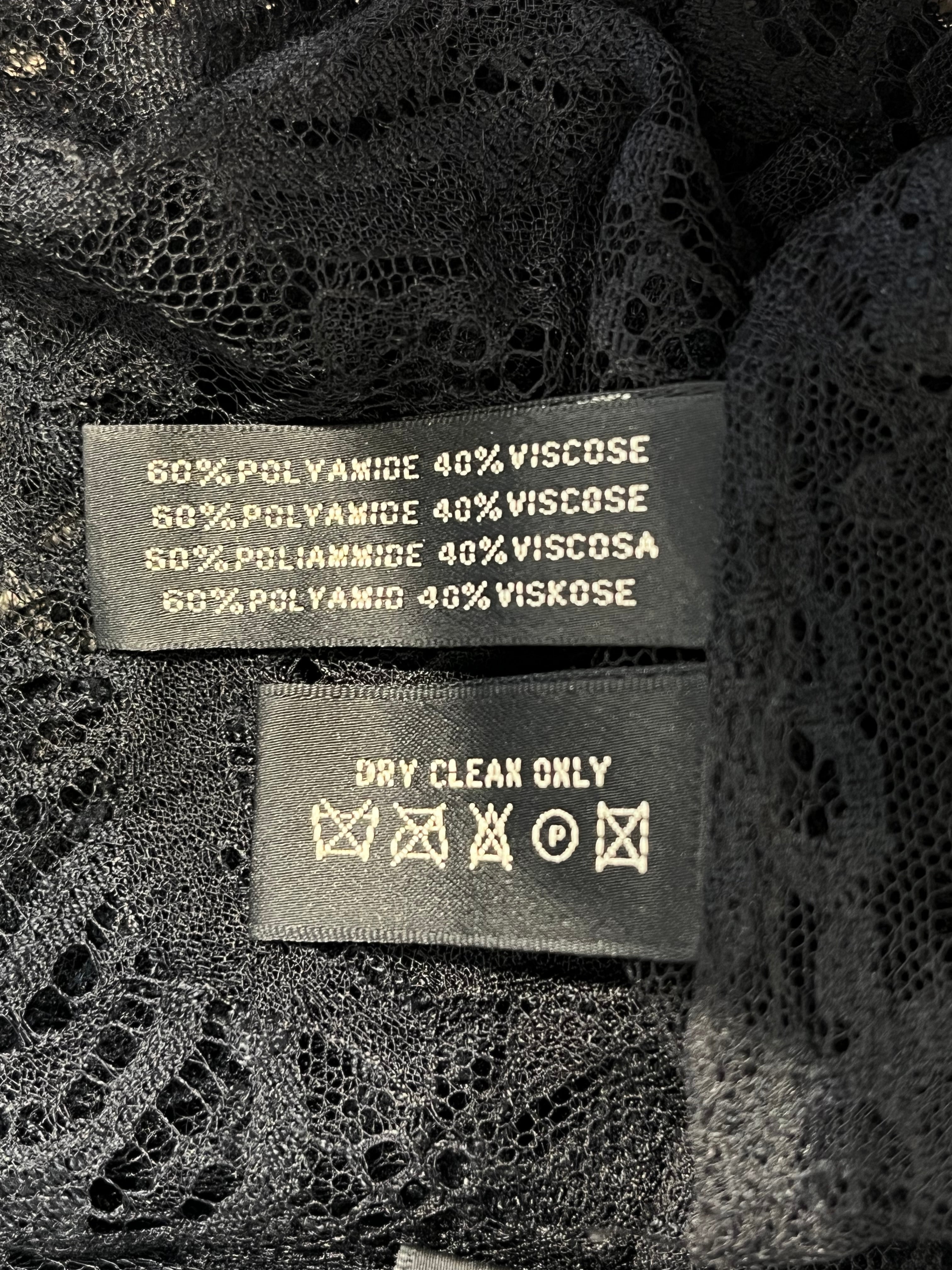 RALPH LAUREN BLACK LABEL/SL Blouse/2/Silk/BLK/floral mesh view 4