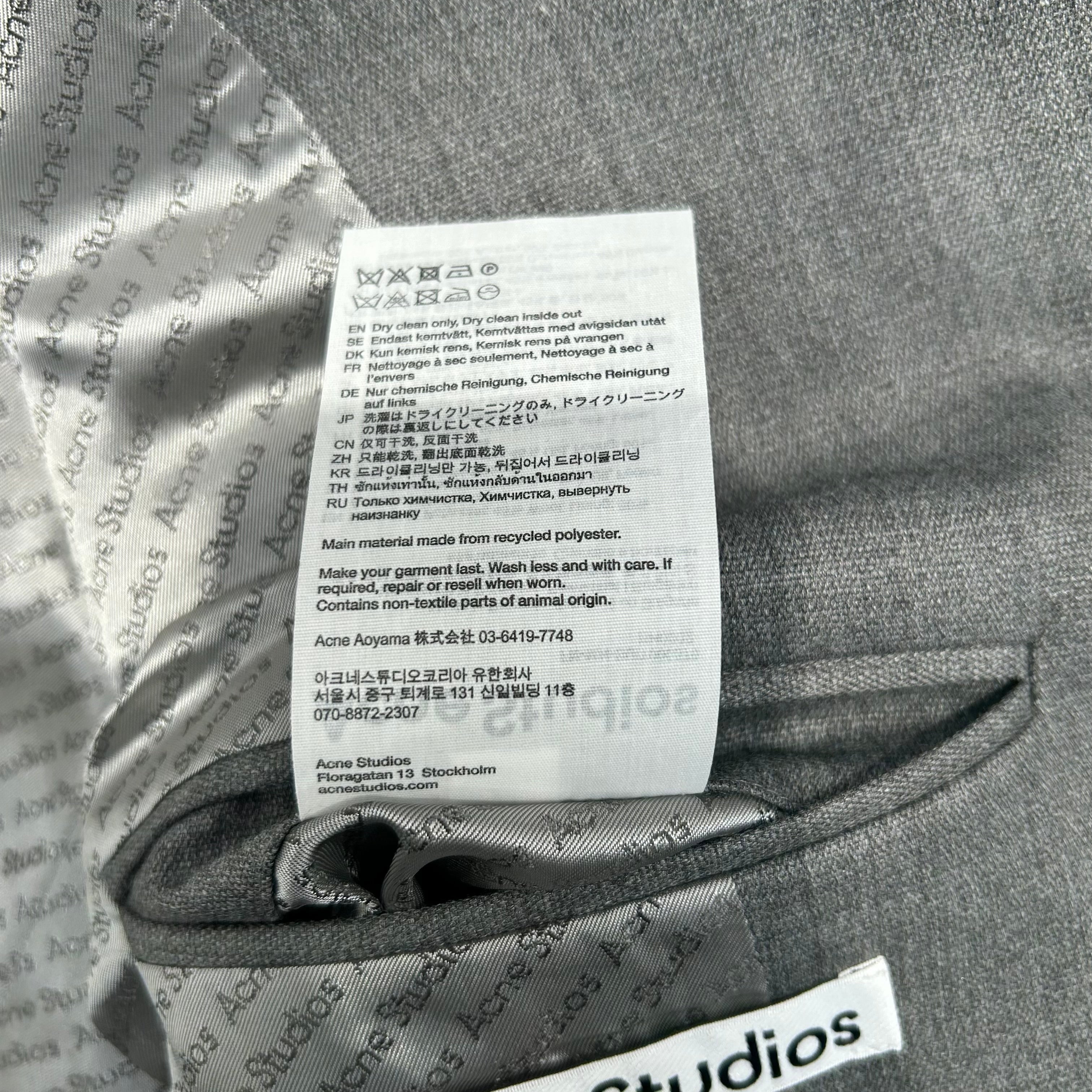 Acne Studios/Suits/50/Cotton/GRY/2 button view 7