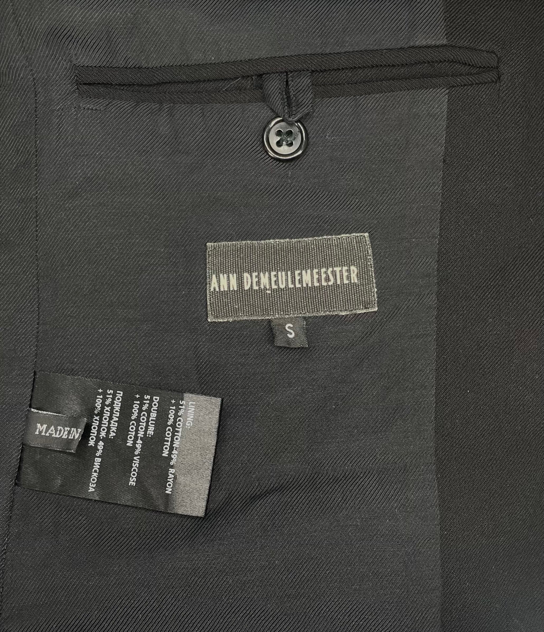 ANN DEMEULEMEESTER/Tailored Jkt/S/Cotton/BLK/BLAZER WITH INNER CINCH view 5
