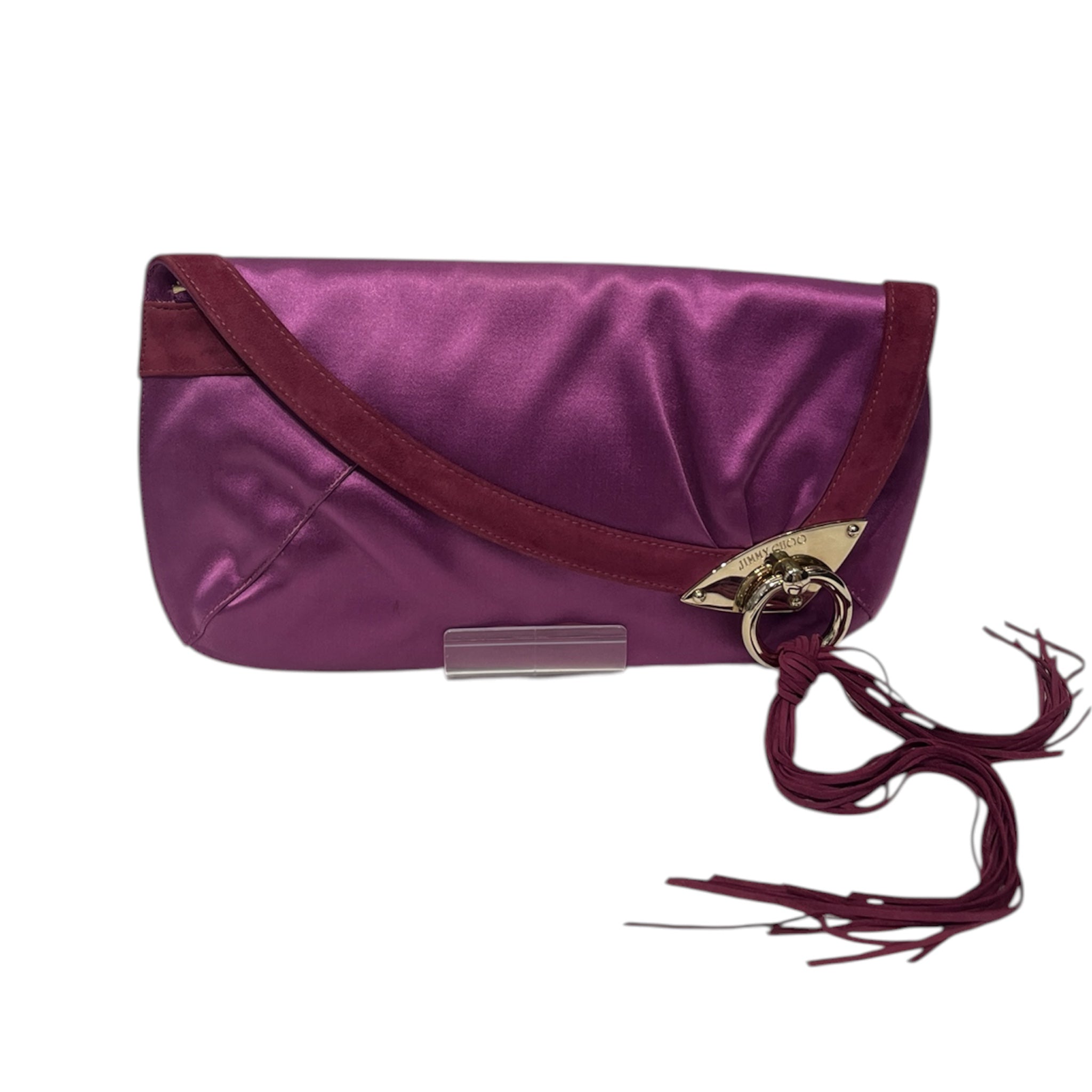 JIMMY CHOO/Clutch Bag/PPL/tassle on gold loop view 1