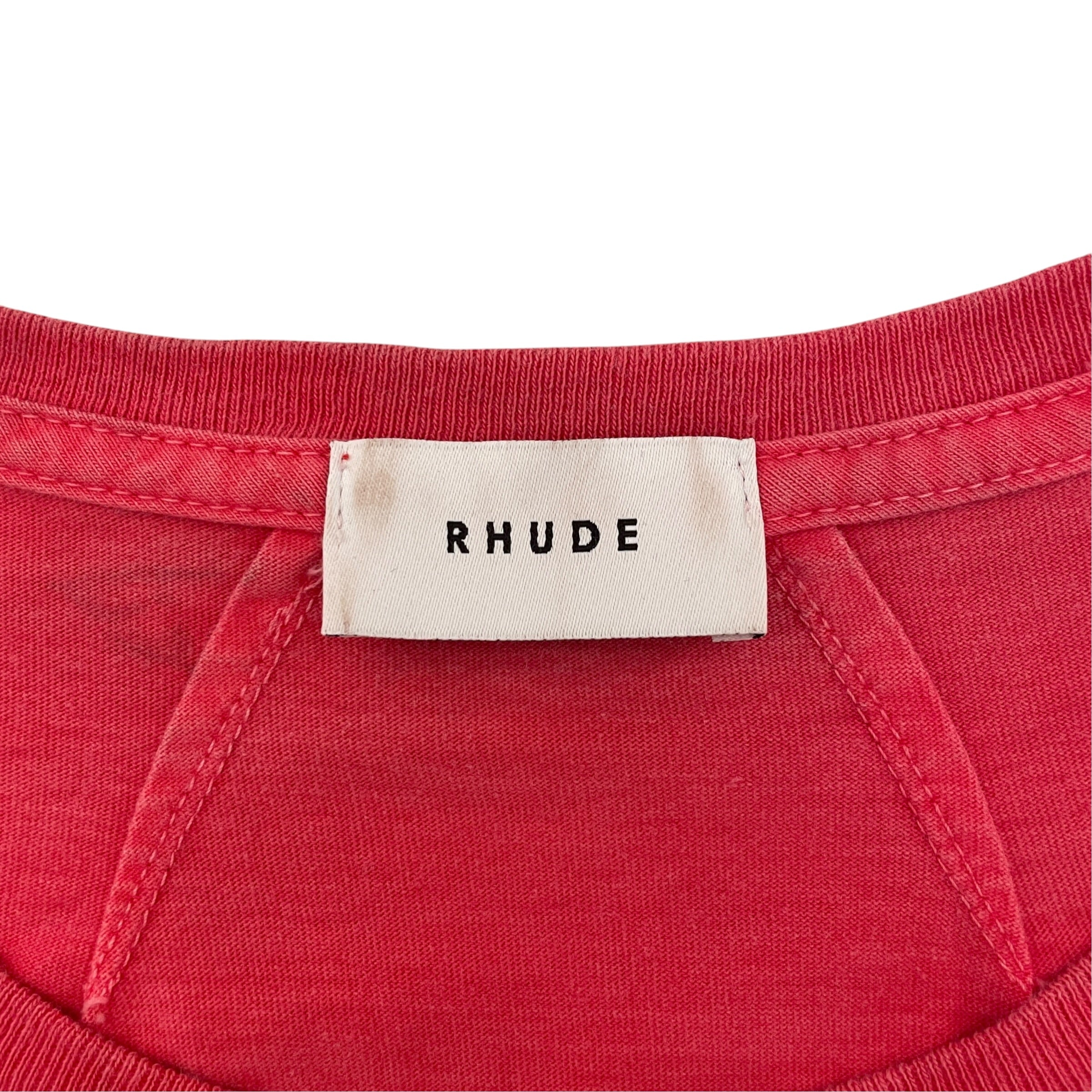 RHUDE/T-Shirt/M/Cotton/PNK/oversized pocket tee view 3