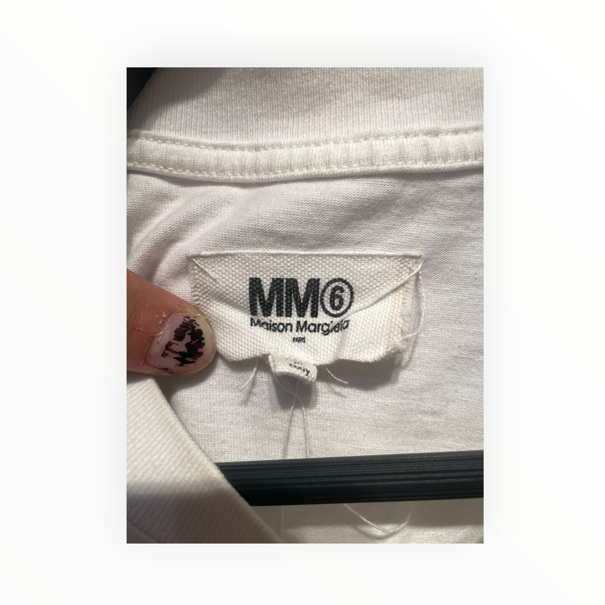 MM6/T-Shirt/46/Cotton/WHT/Graphic/BLACK BRAND GRAPHIC view 3