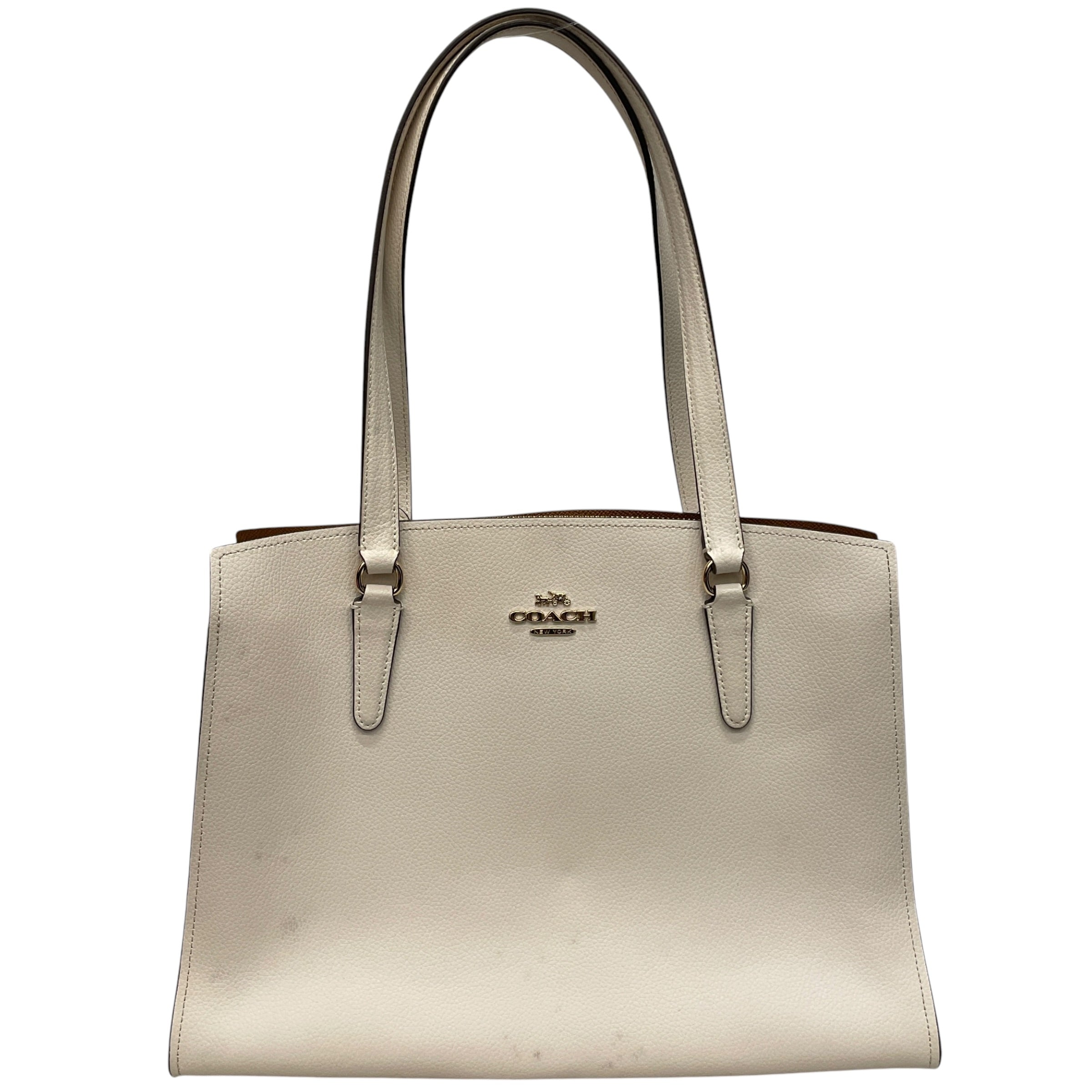 COACH/Bag/Leather/WHT/CARRYALL TOTE/AS IS view 1